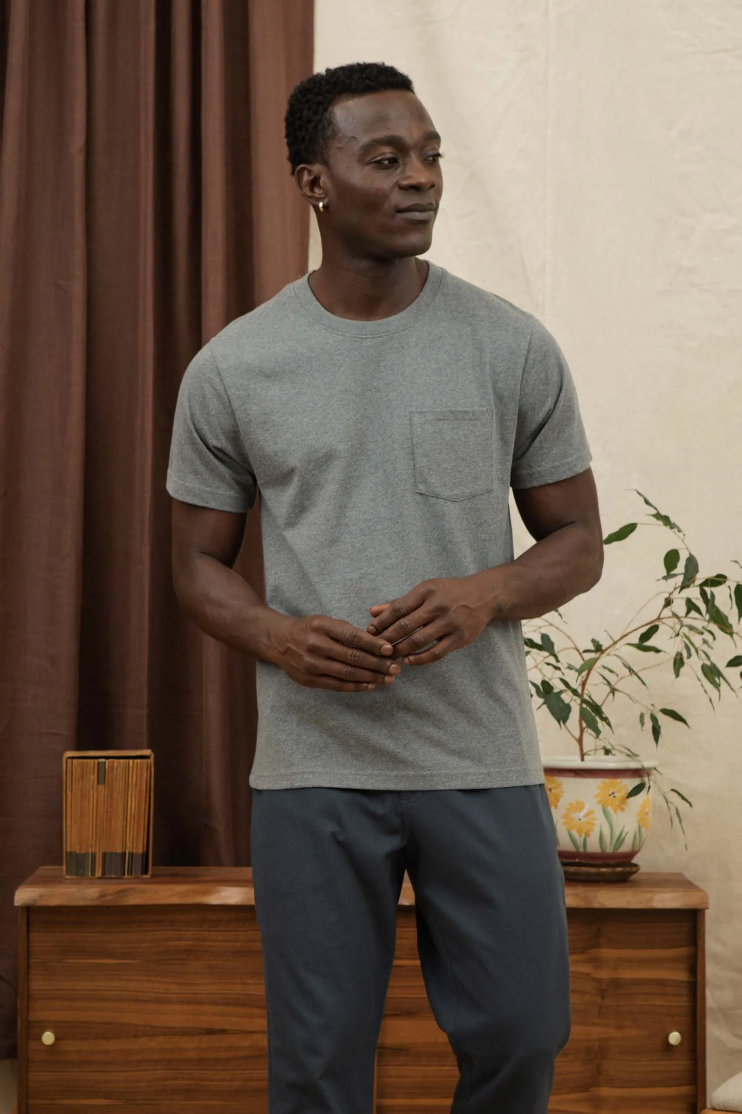 Recycled Pocket Tee / Grey Heather sold by Bridge & Burn product image thumbnail 2