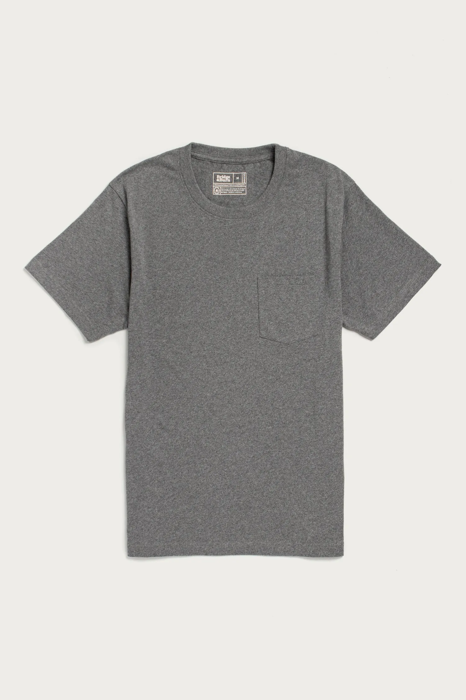 Recycled Pocket Tee / Grey Heather sold by Bridge & Burn