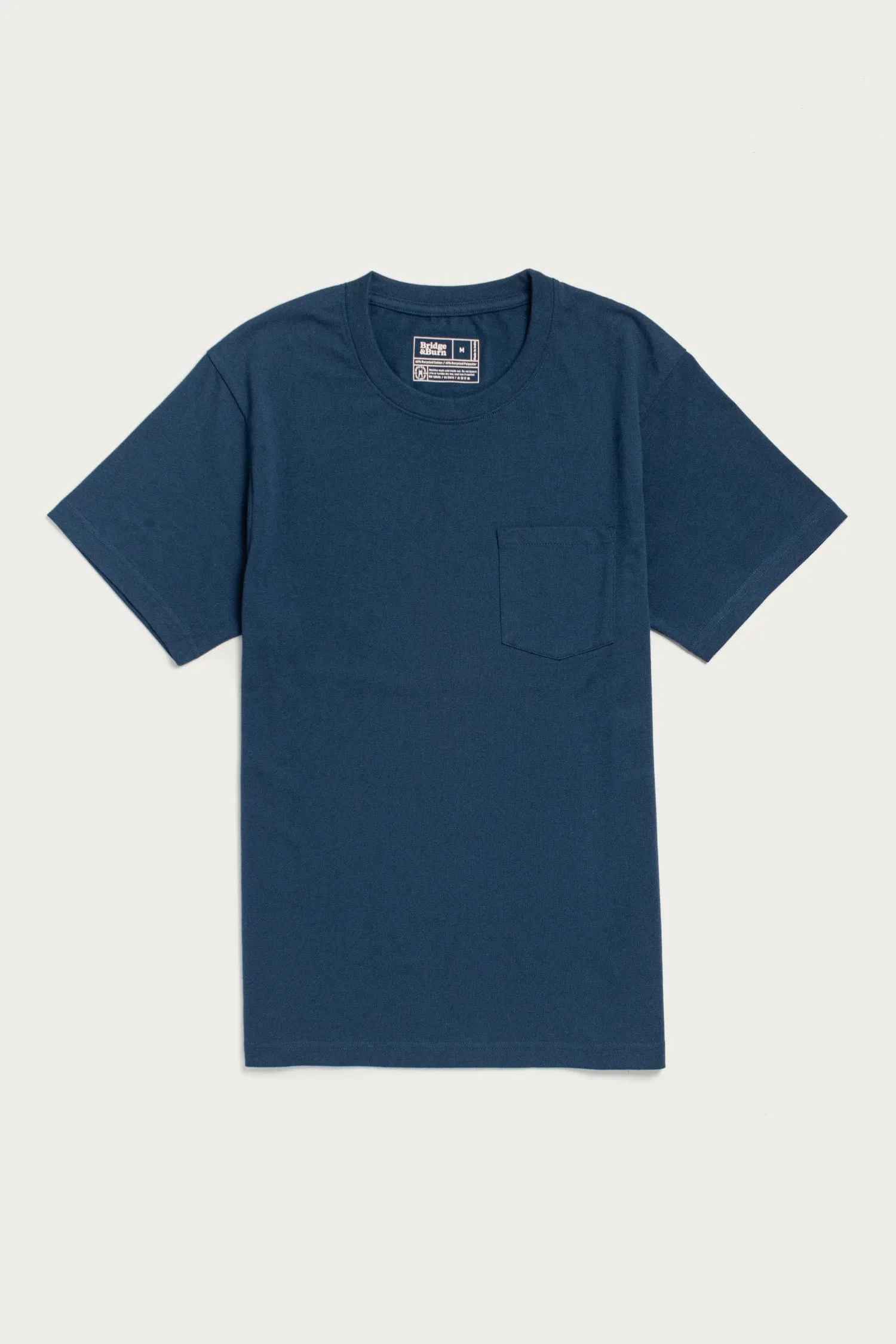 Recycled Pocket Tee / Cobalt sold by Bridge & Burn