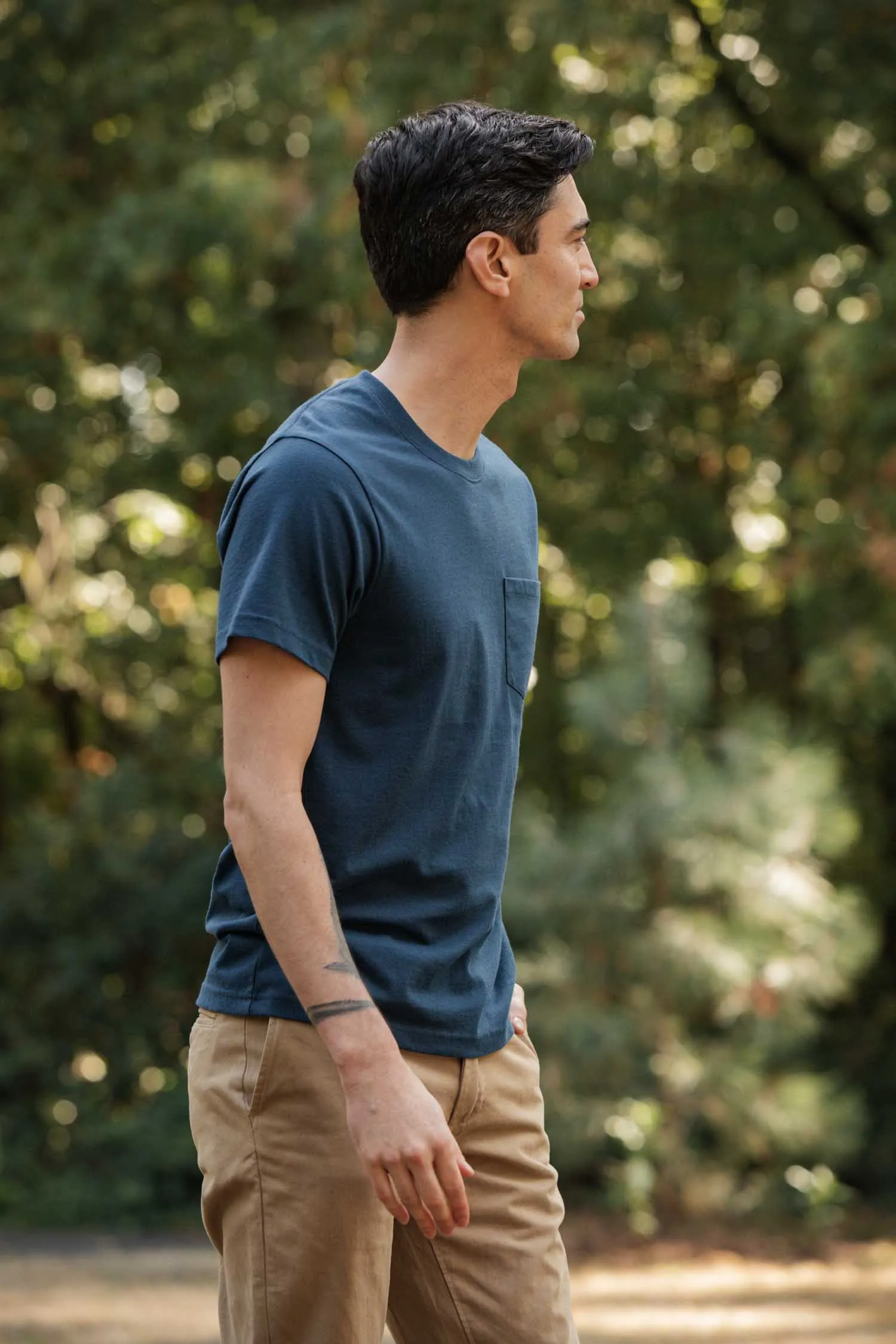 Recycled Pocket Tee / Cobalt sold by Bridge & Burn product image thumbnail 3