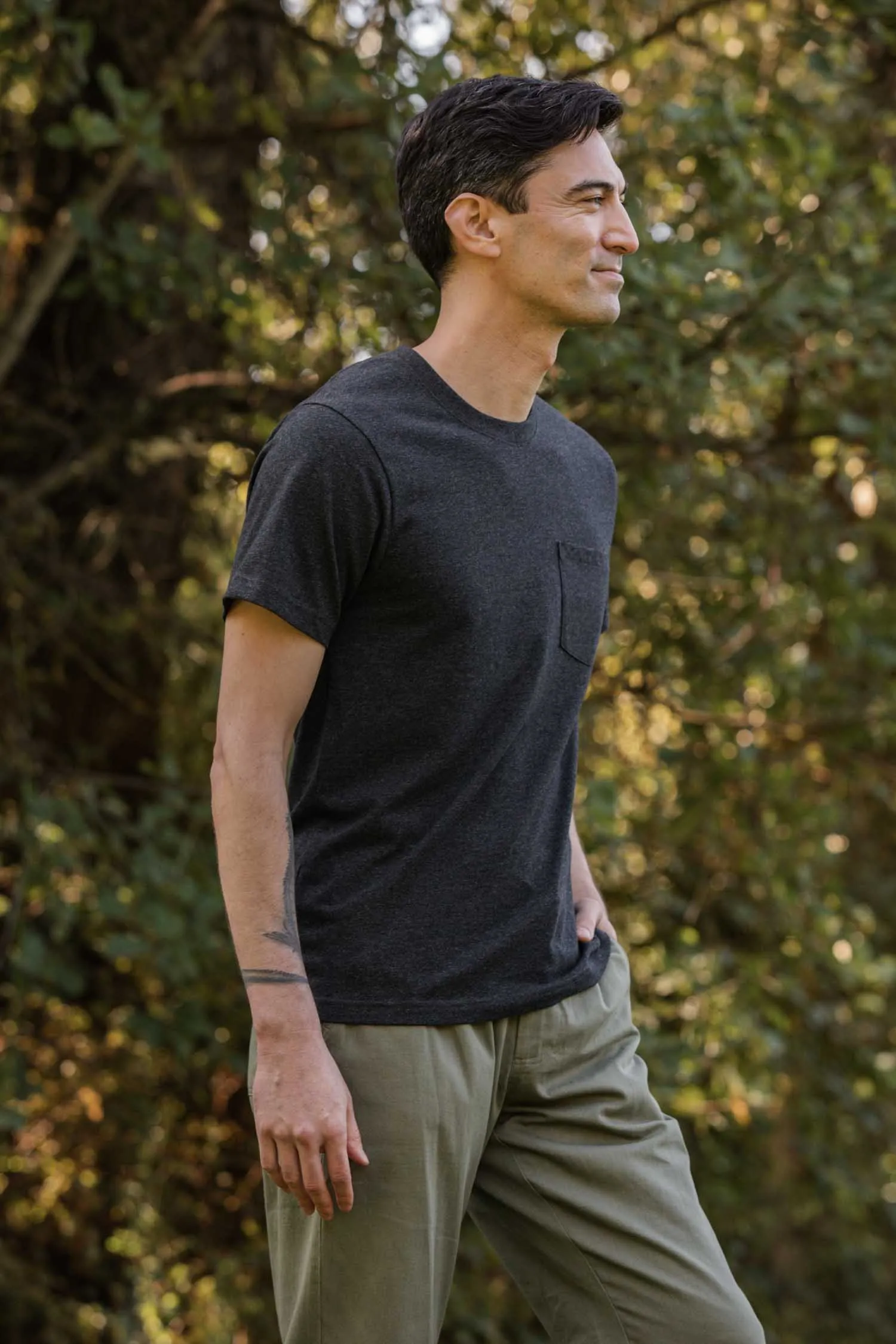 Recycled Pocket Tee / Charcoal Heather sold by Bridge & Burn product image thumbnail 4