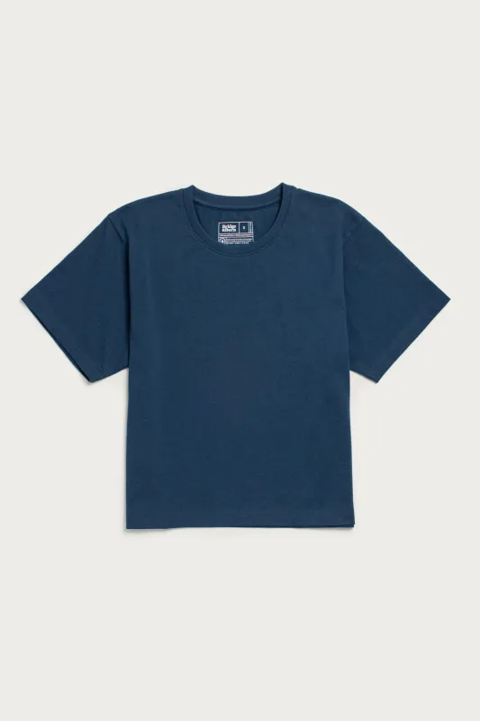 Recycled Boxy Tee / Cobalt sold by Bridge & Burn
