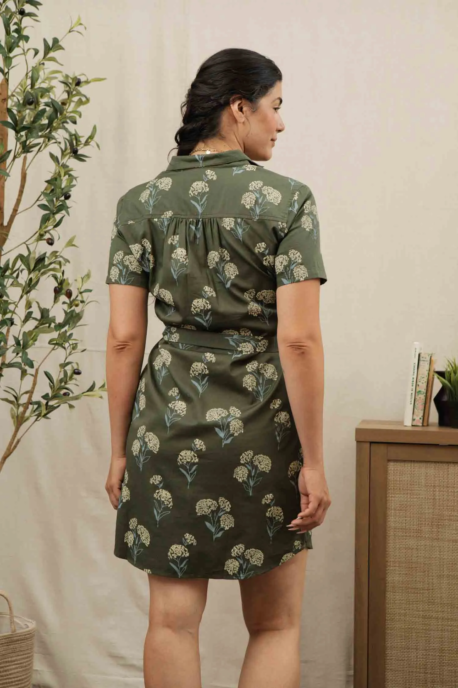 Sofia Shirt Dress / Olive Wildflower sold by Bridge & Burn product image thumbnail 4