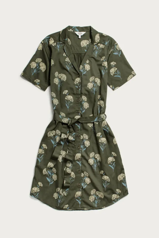 Sofia Shirt Dress / Olive Wildflower sold by Bridge & Burn
