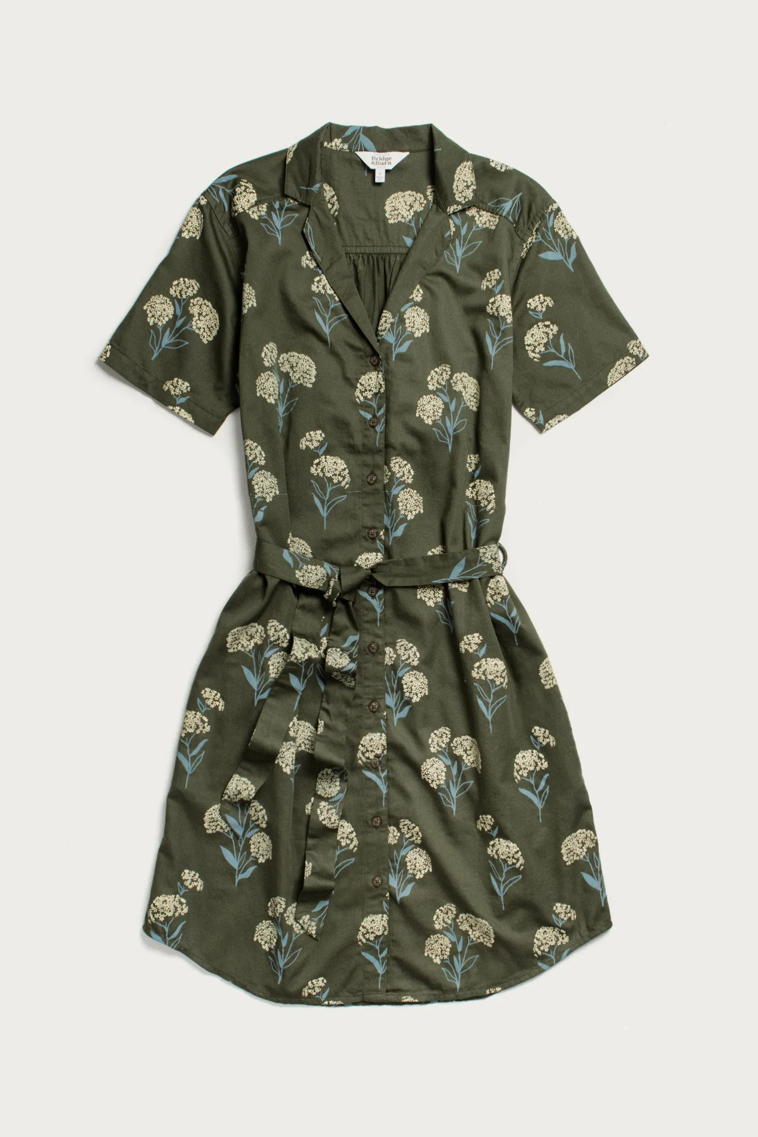 Sofia Shirt Dress / Olive Wildflower sold by Bridge & Burn