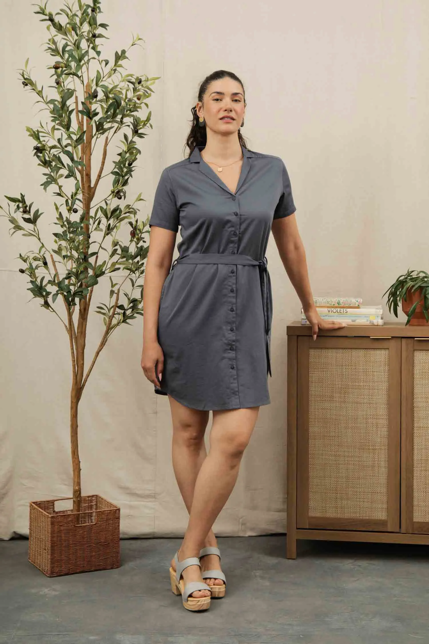 Sofia Shirt Dress / Light Navy sold by Bridge & Burn product image thumbnail 2