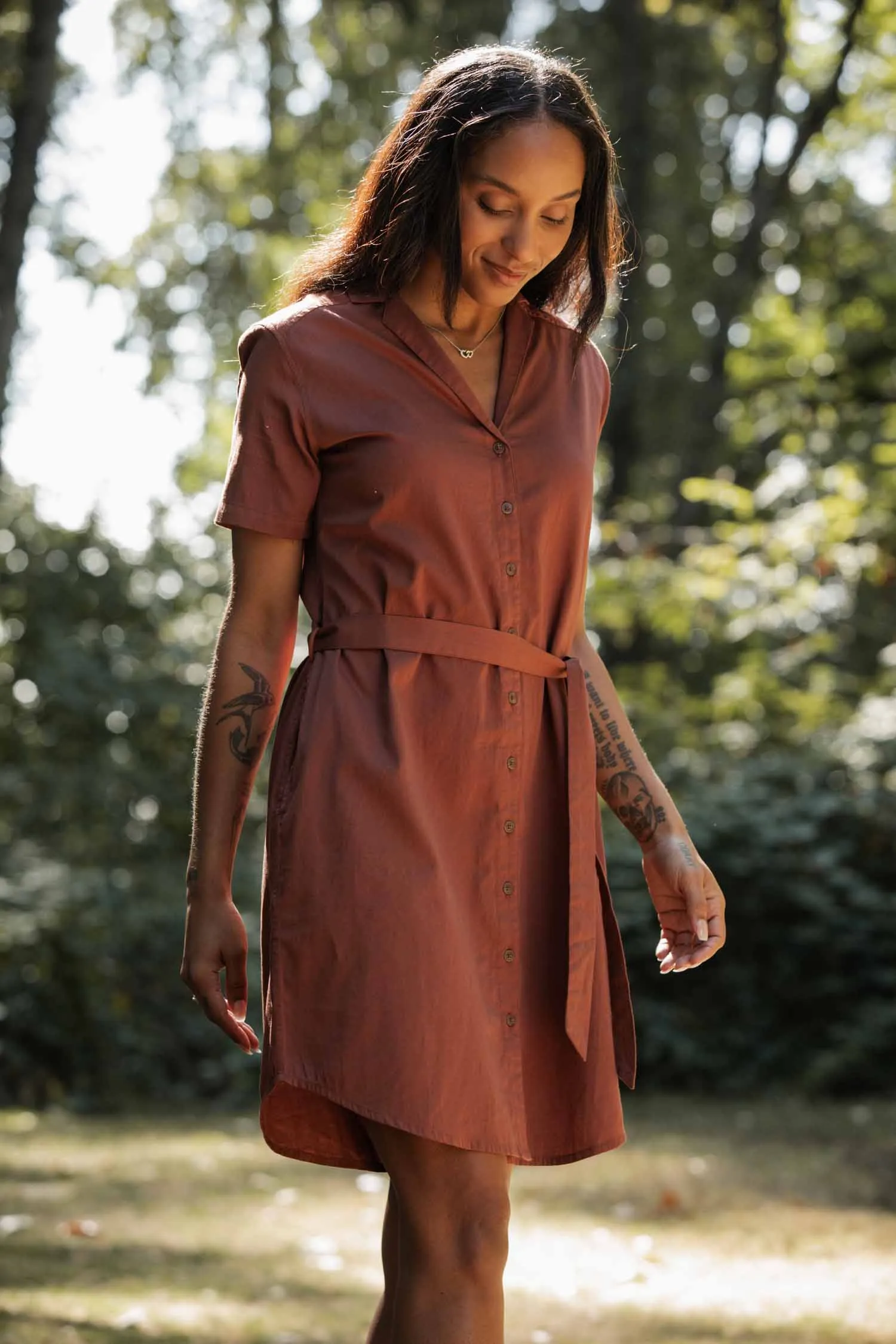 Sofia Shirt Dress / Copper sold by Bridge & Burn product image thumbnail 4