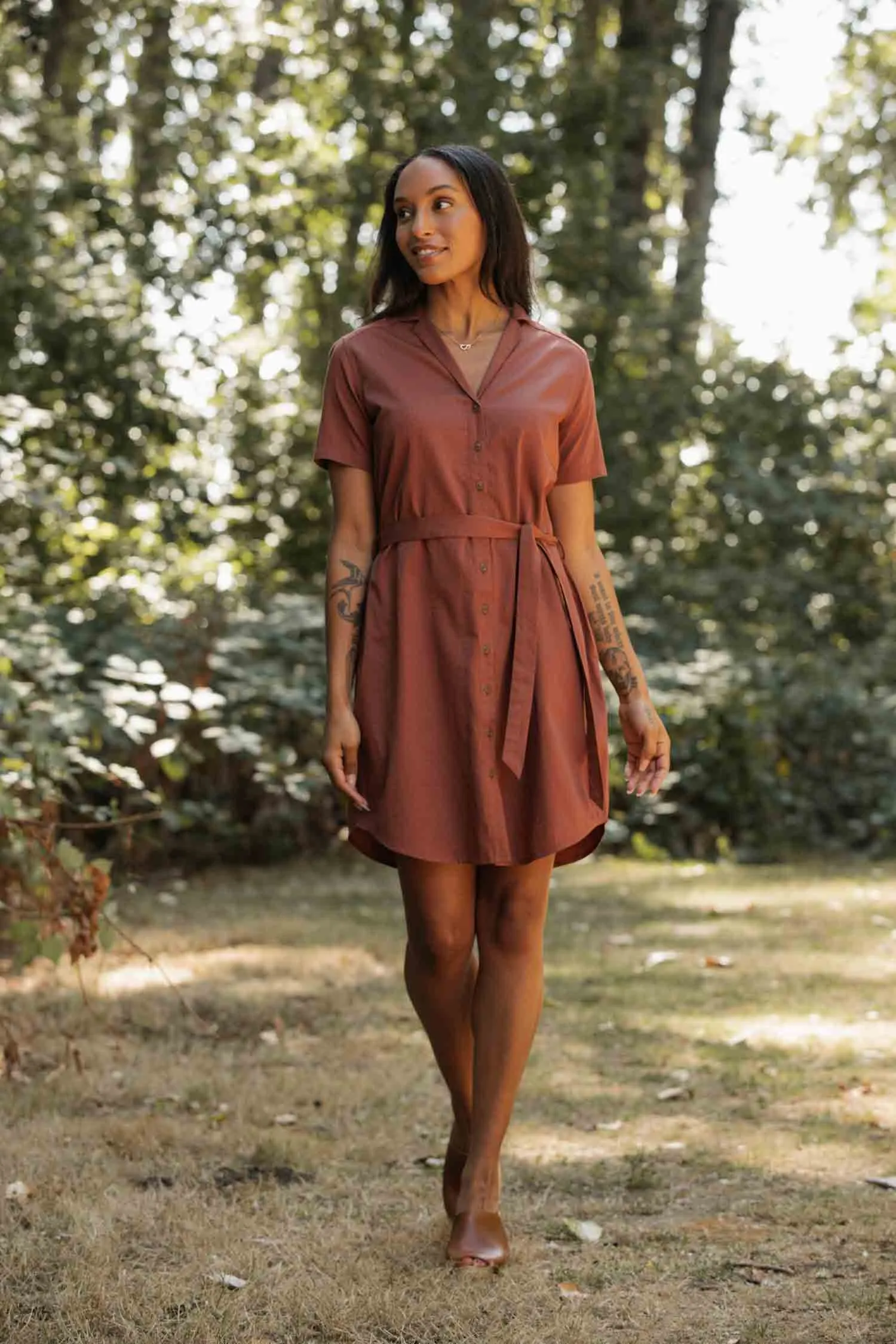Sofia Shirt Dress / Copper sold by Bridge & Burn product image thumbnail 2