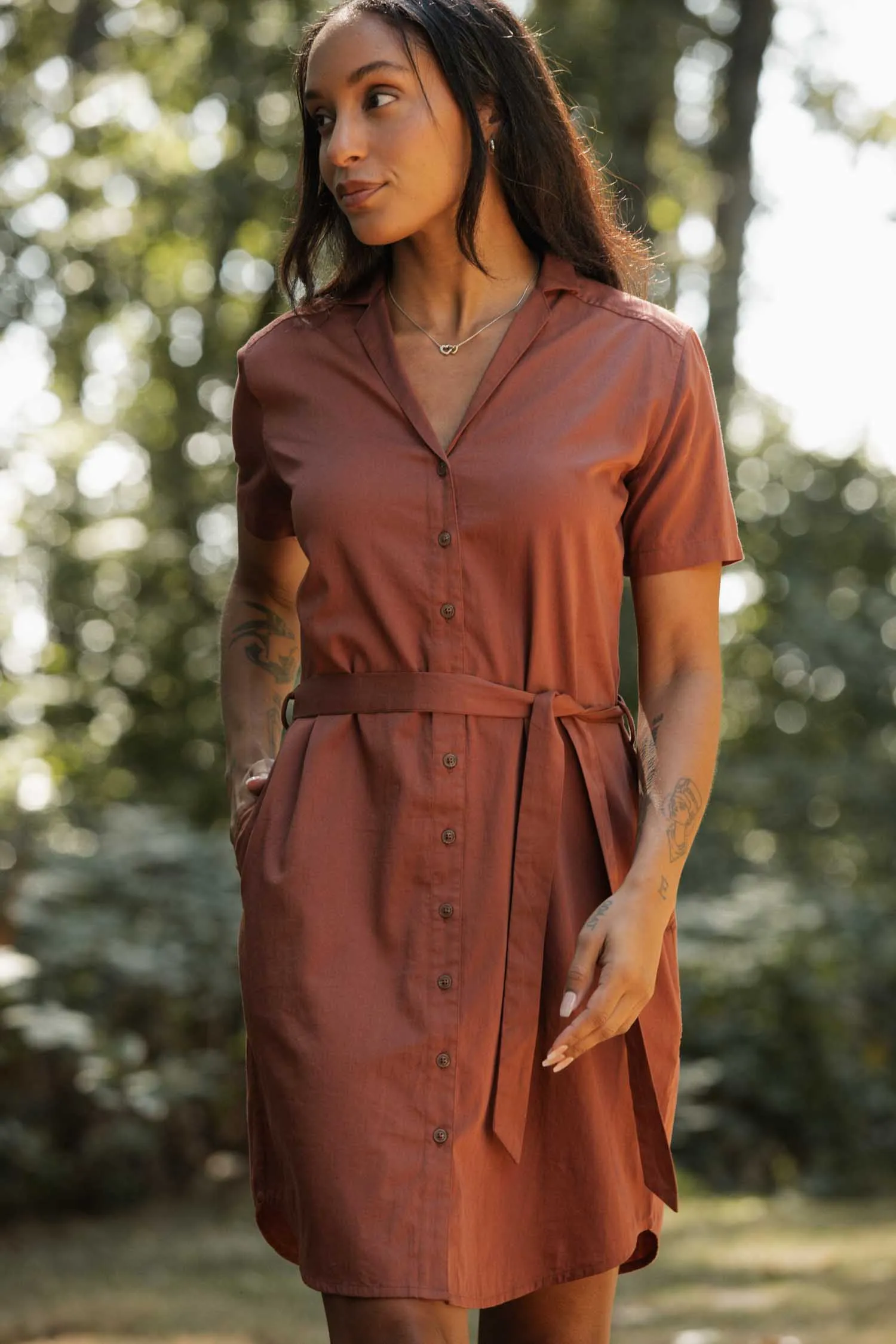Sofia Shirt Dress / Copper sold by Bridge & Burn product image thumbnail 3