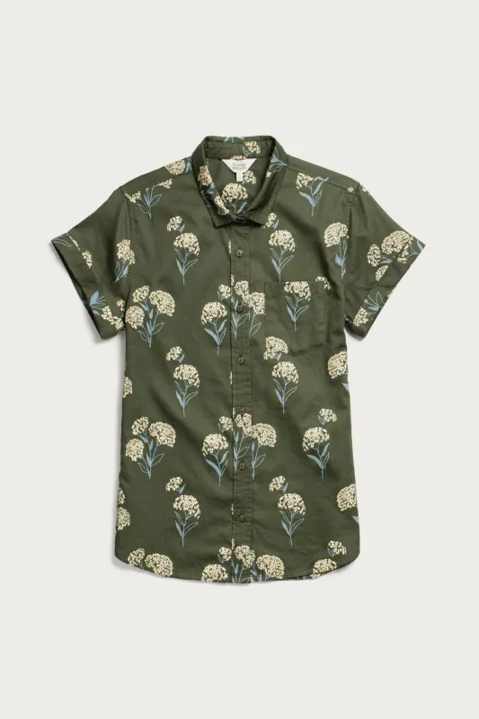 Bea Shirt / Olive Wildflower sold by Bridge & Burn