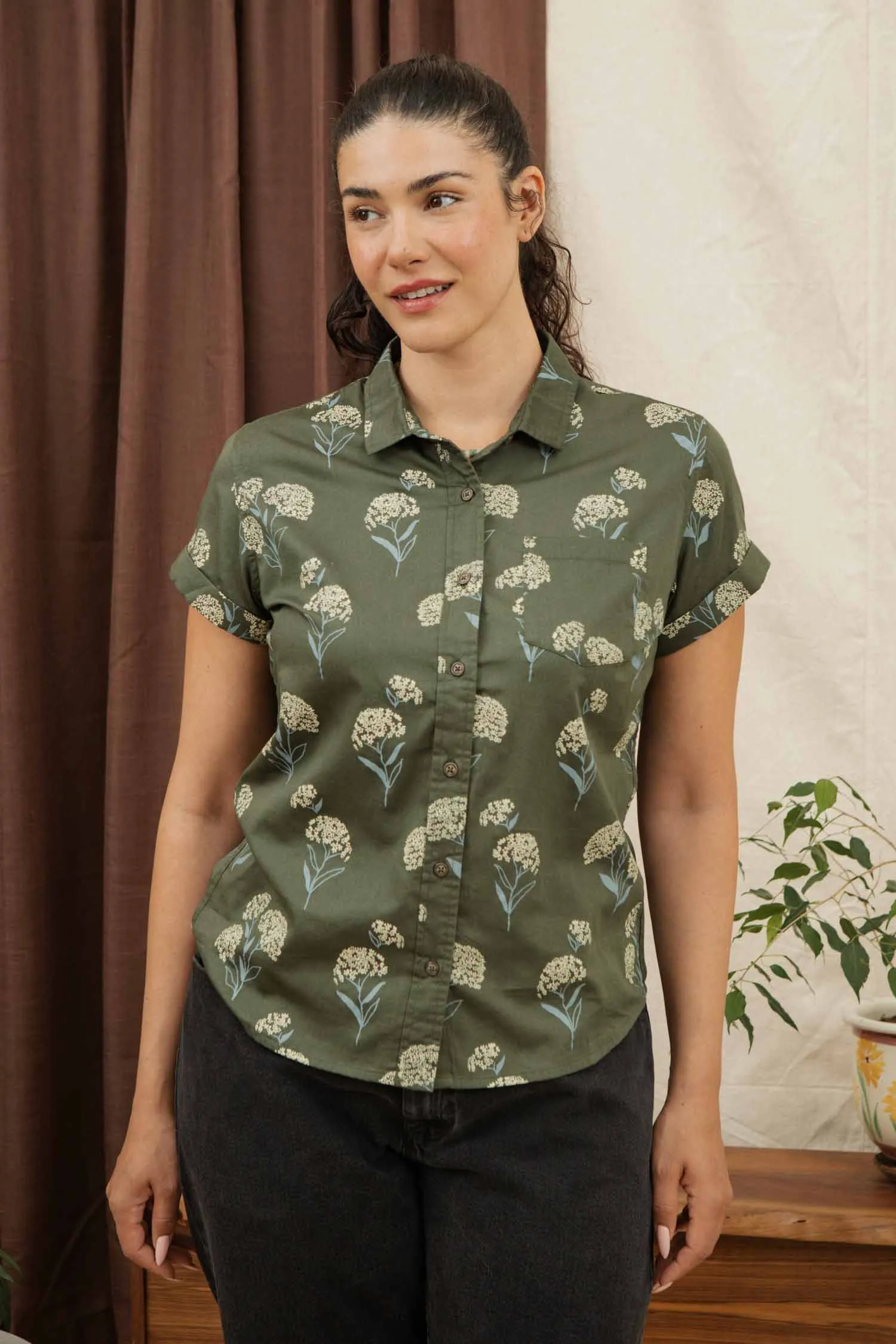 Bea Shirt / Olive Wildflower sold by Bridge & Burn product image thumbnail 2