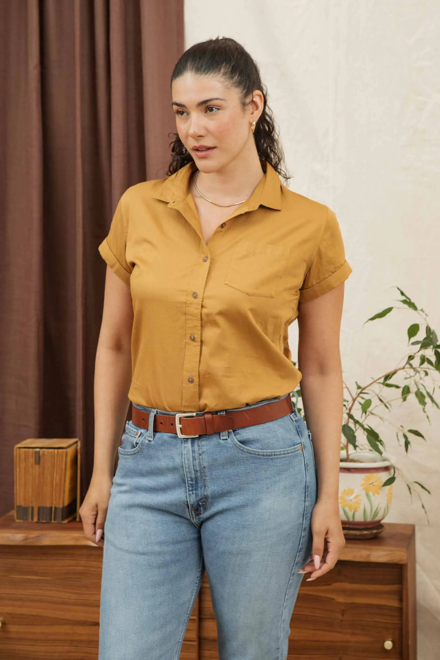 Bea Shirt / Gold sold by Bridge & Burn product image thumbnail 4
