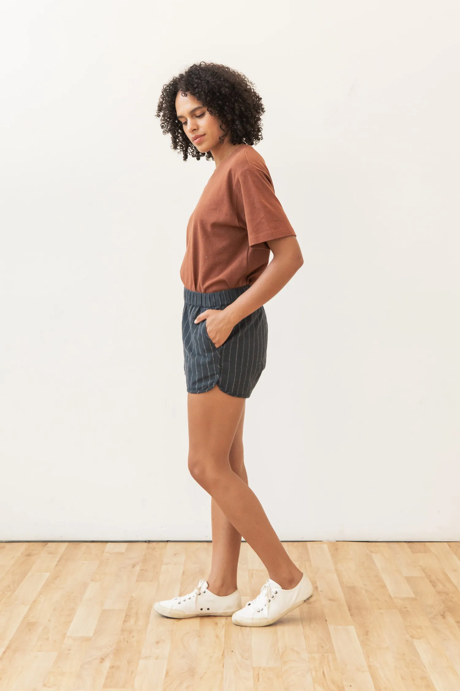 Luca Track Short / Charcoal Stripe sold by Bridge & Burn product image thumbnail 3