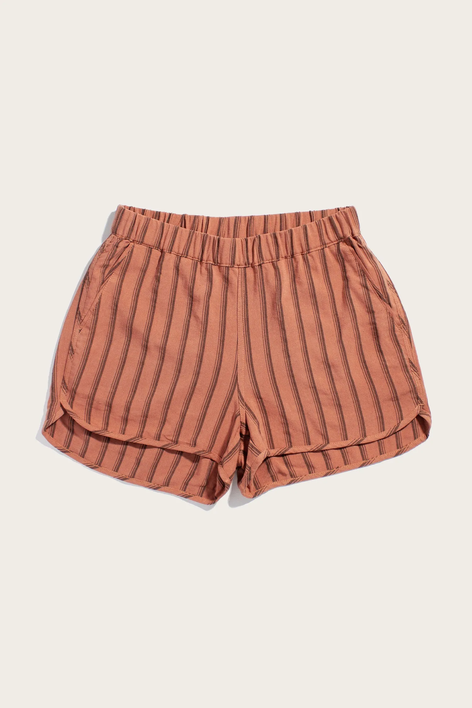 Luca Track Short / Rust Stripe sold by Bridge & Burn