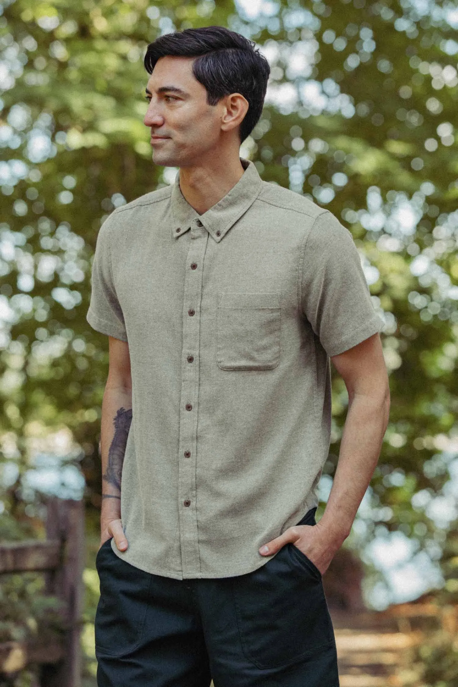 Bryce Shirt / Olive Twill sold by Bridge & Burn product image thumbnail 2