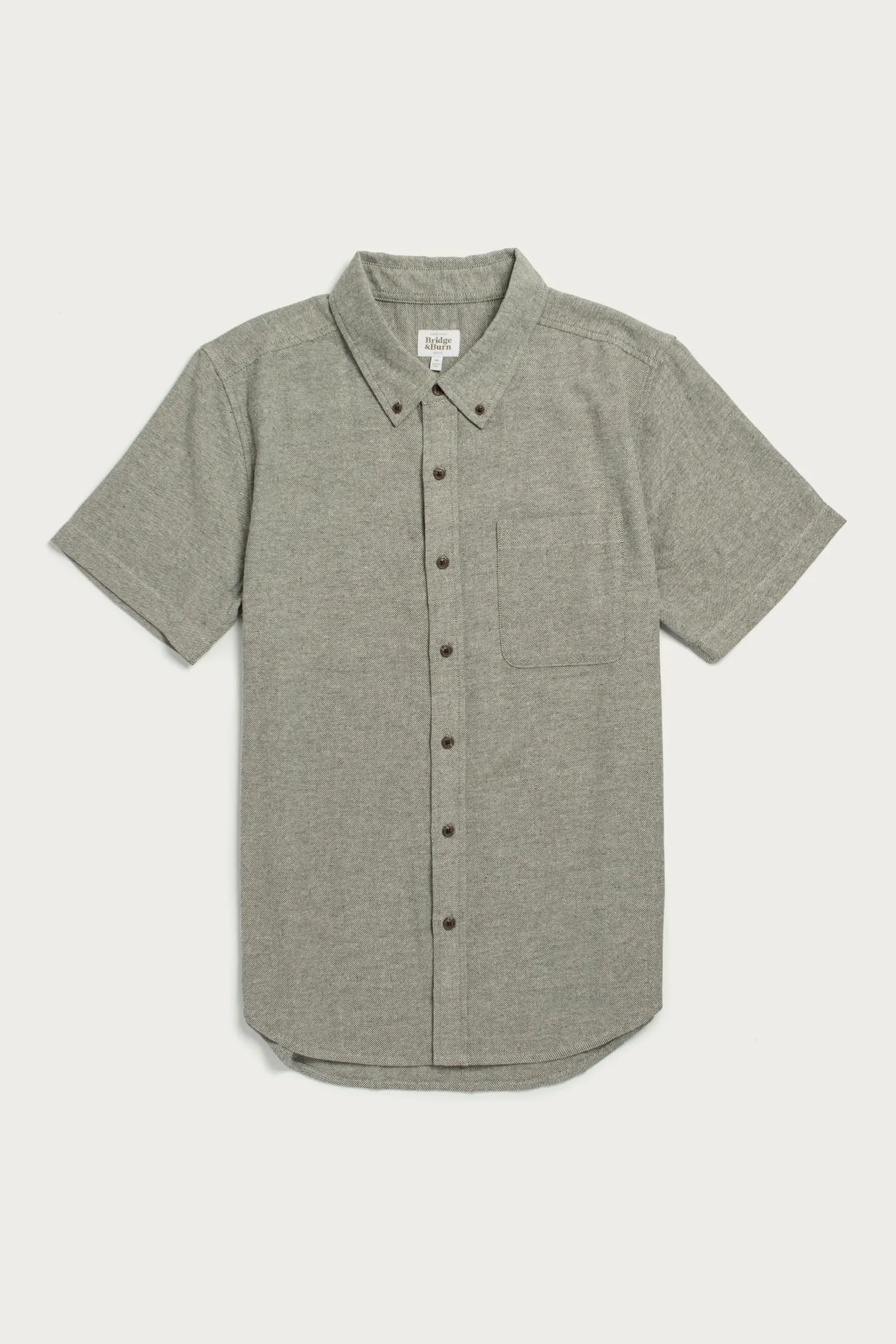 Bryce Shirt / Olive Twill sold by Bridge & Burn