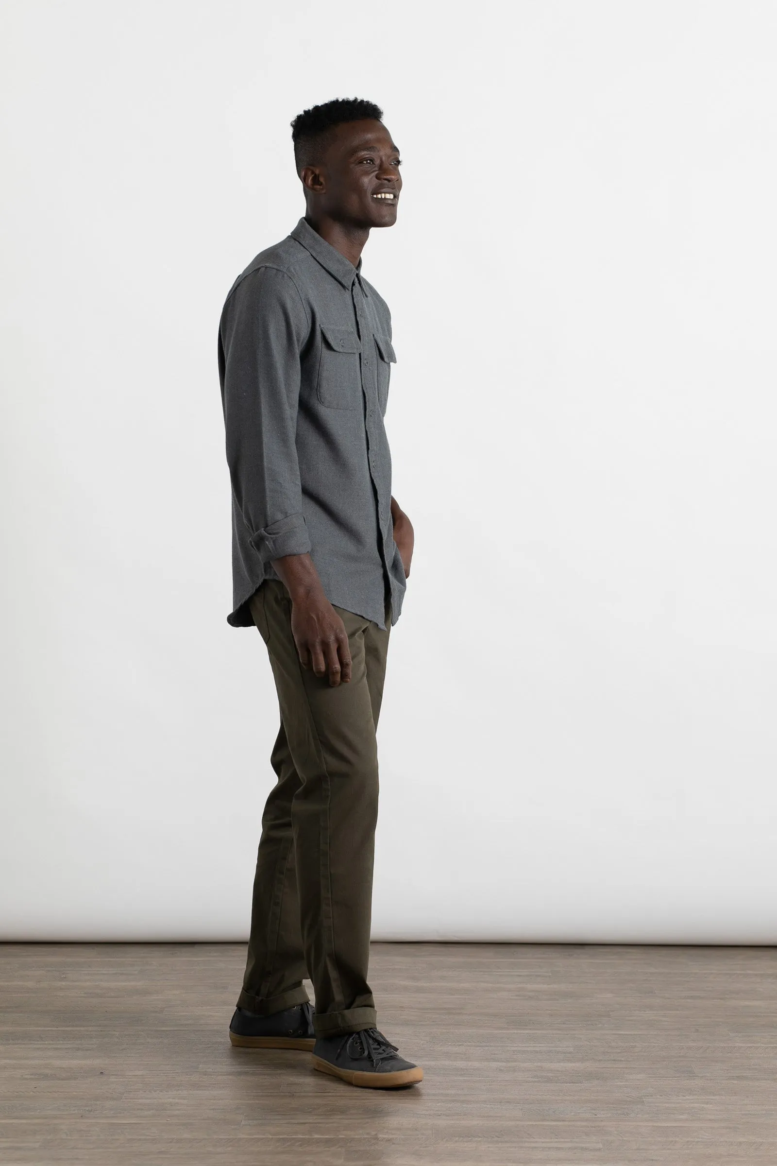 Bedford Shirt / Charcoal Herringbone sold by Bridge & Burn product image thumbnail 4