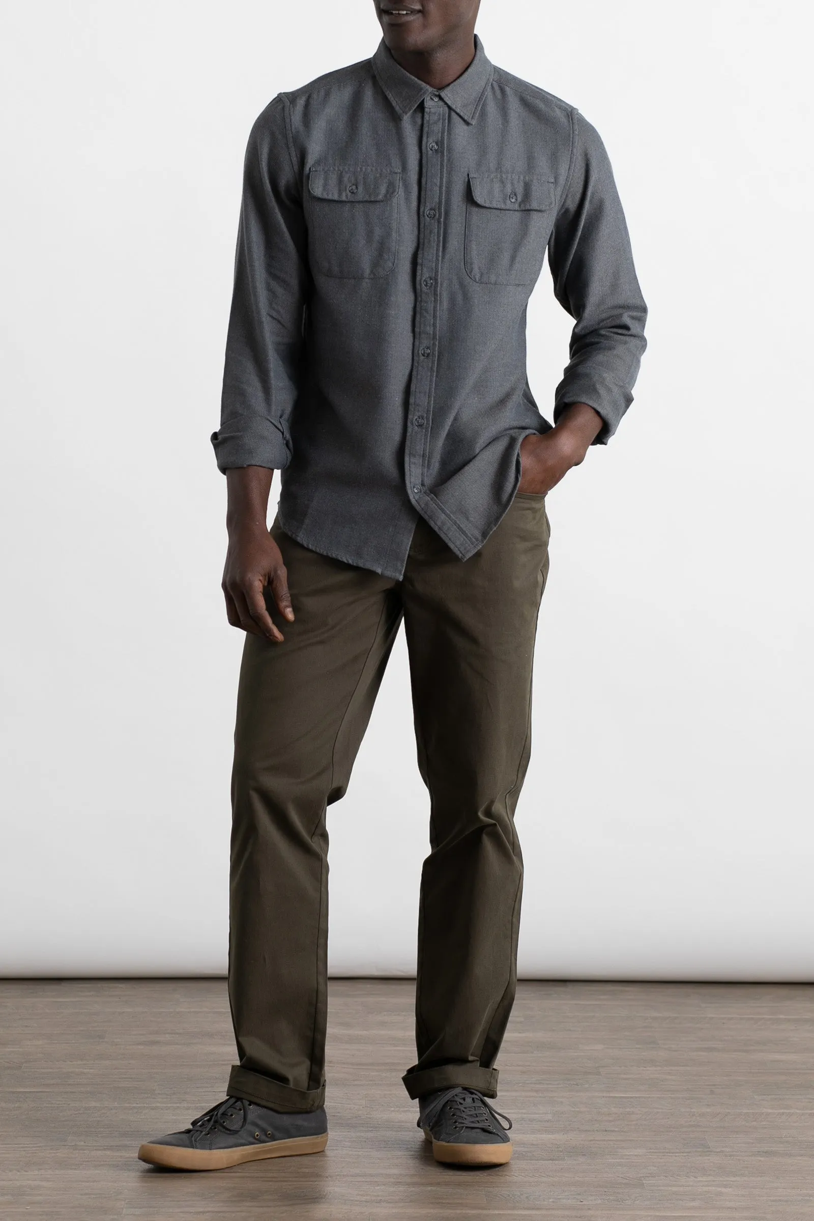 Bedford Shirt / Charcoal Herringbone sold by Bridge & Burn product image thumbnail 3