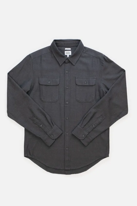 Bedford Shirt / Charcoal Herringbone sold by Bridge & Burn