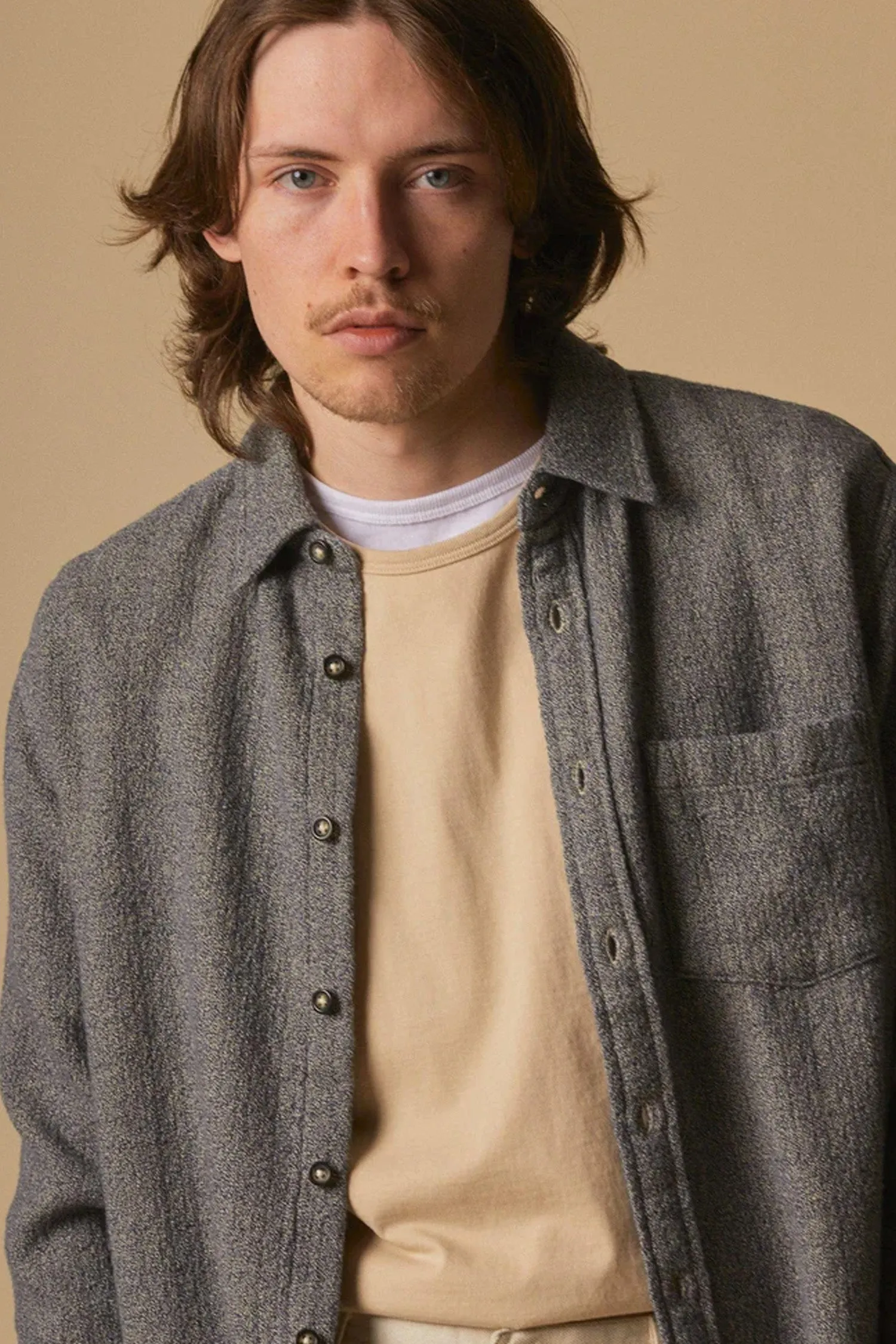 Corridor Pearl Boucle Shirt / Navy sold by Bridge & Burn product image thumbnail 2