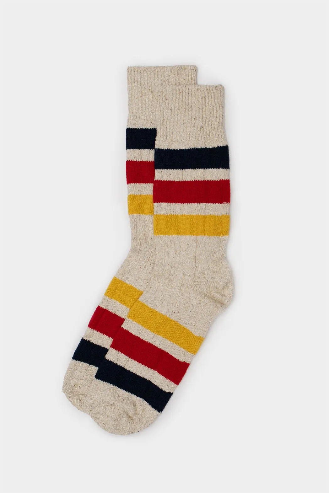 RoToTo Park Stripe Crew Socks / Ivory sold by Bridge & Burn