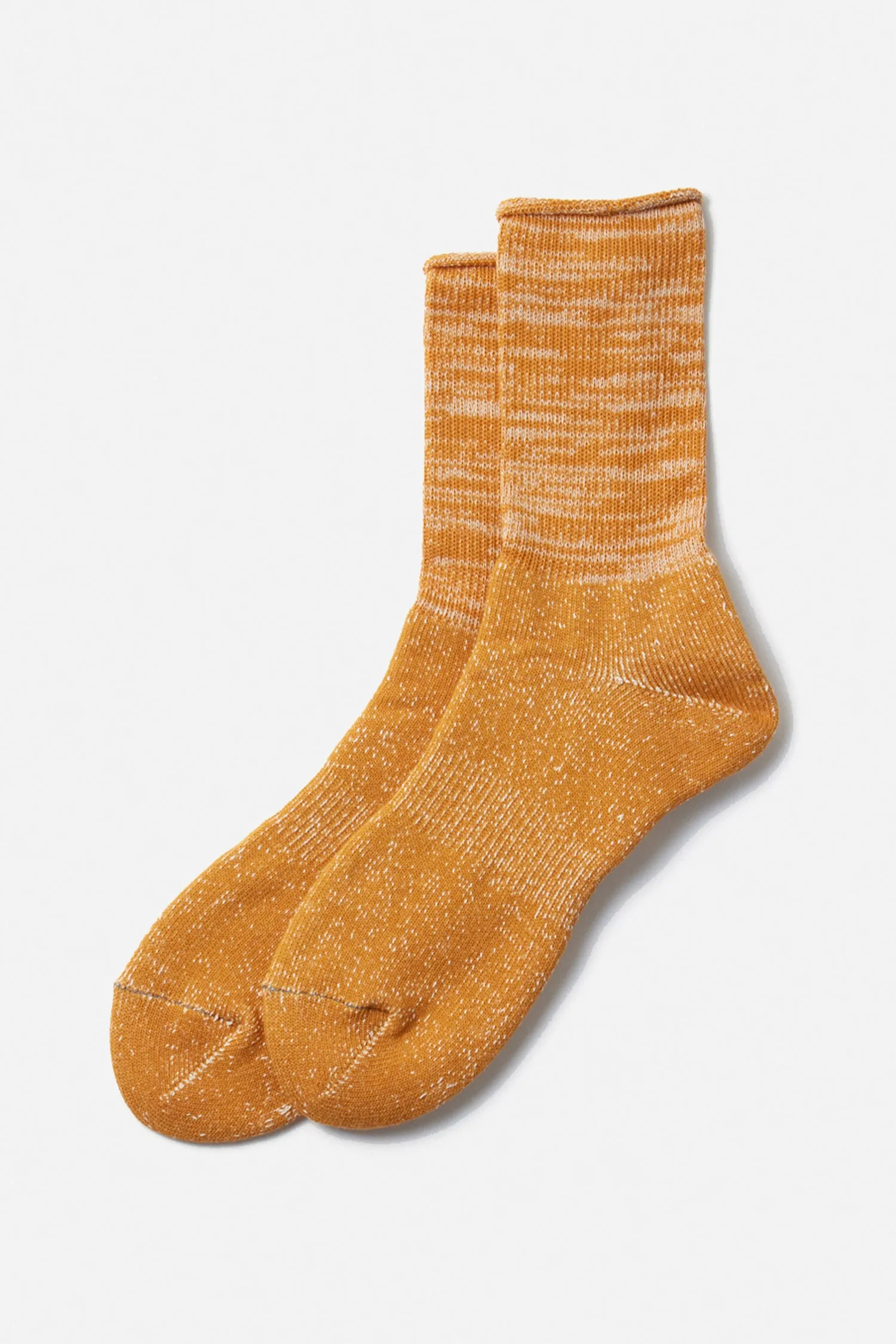 RoToTo Washi Pile Crew Socks / Dark Yellow sold by Bridge & Burn