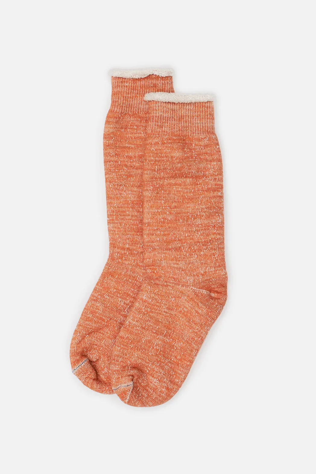 RoToTo Double Face Crew Socks / Orange sold by Bridge & Burn