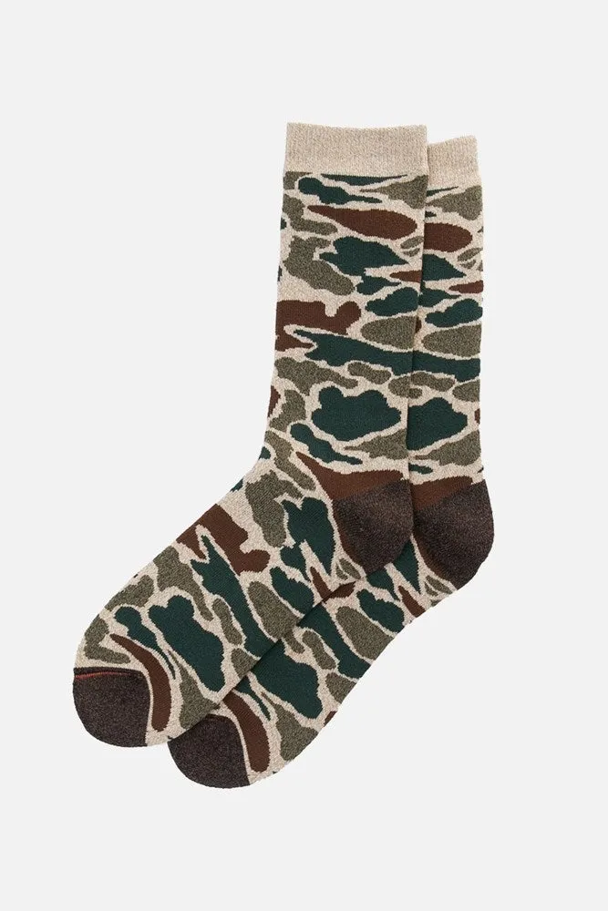 RoToTo Pile Camo Socks / Beige sold by Bridge & Burn