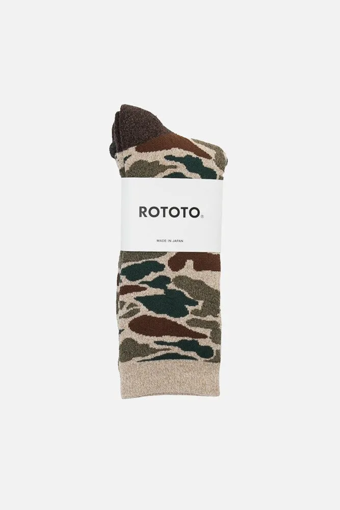 RoToTo Pile Camo Socks / Beige sold by Bridge & Burn product image thumbnail 2