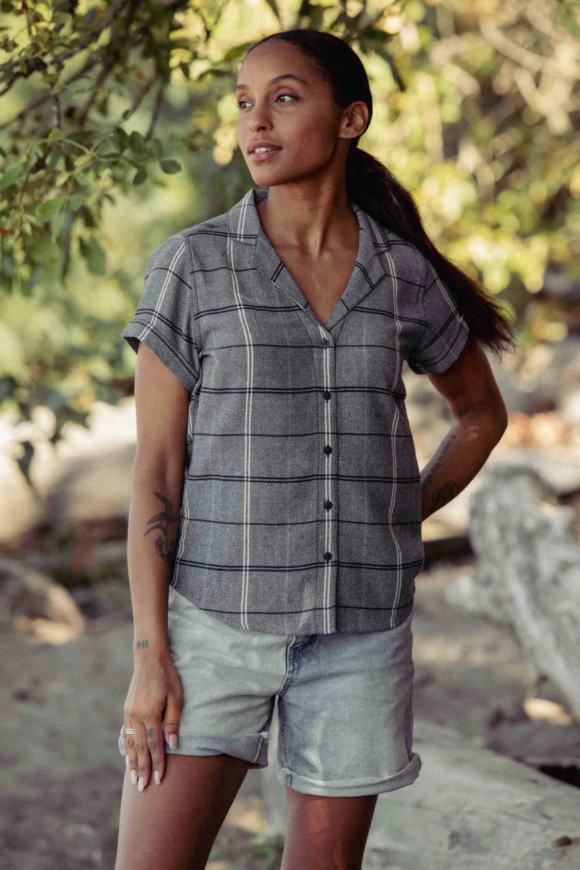 Innes Shirt / Overcast Grid sold by Bridge & Burn product image thumbnail 2