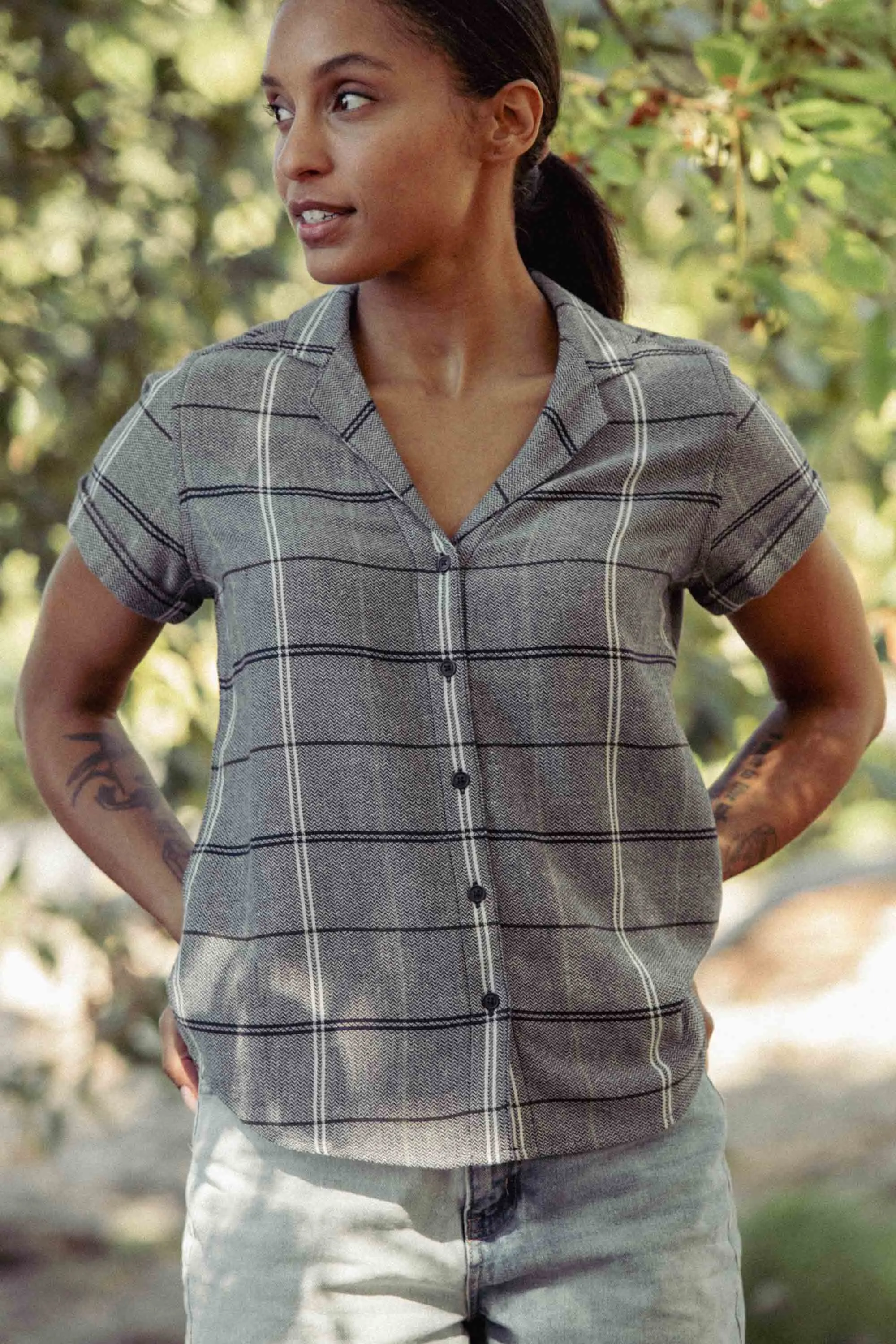 Innes Shirt / Overcast Grid sold by Bridge & Burn product image thumbnail 3