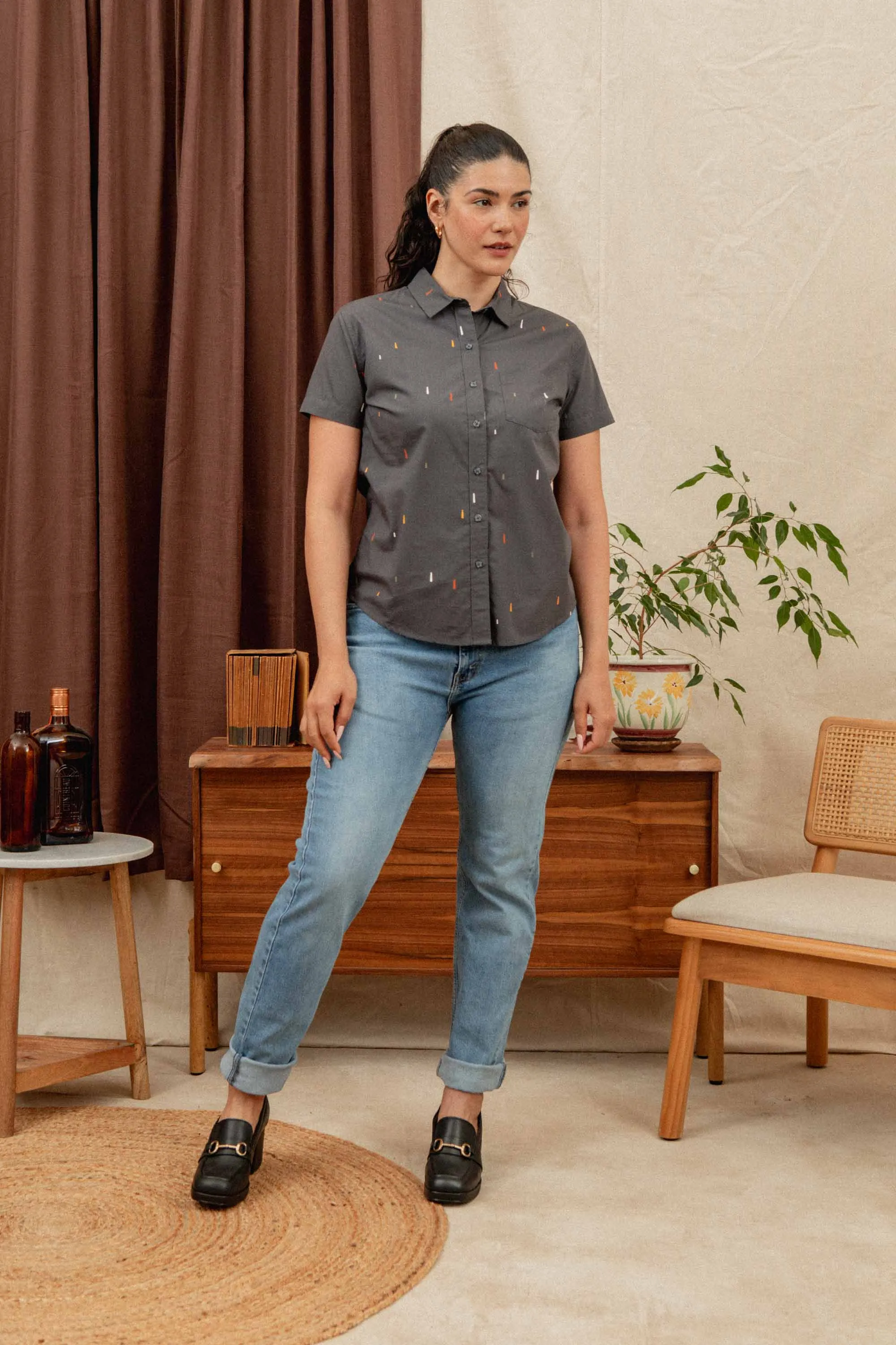 Lana Shirt / Midnight Rain sold by Bridge & Burn product image thumbnail 3