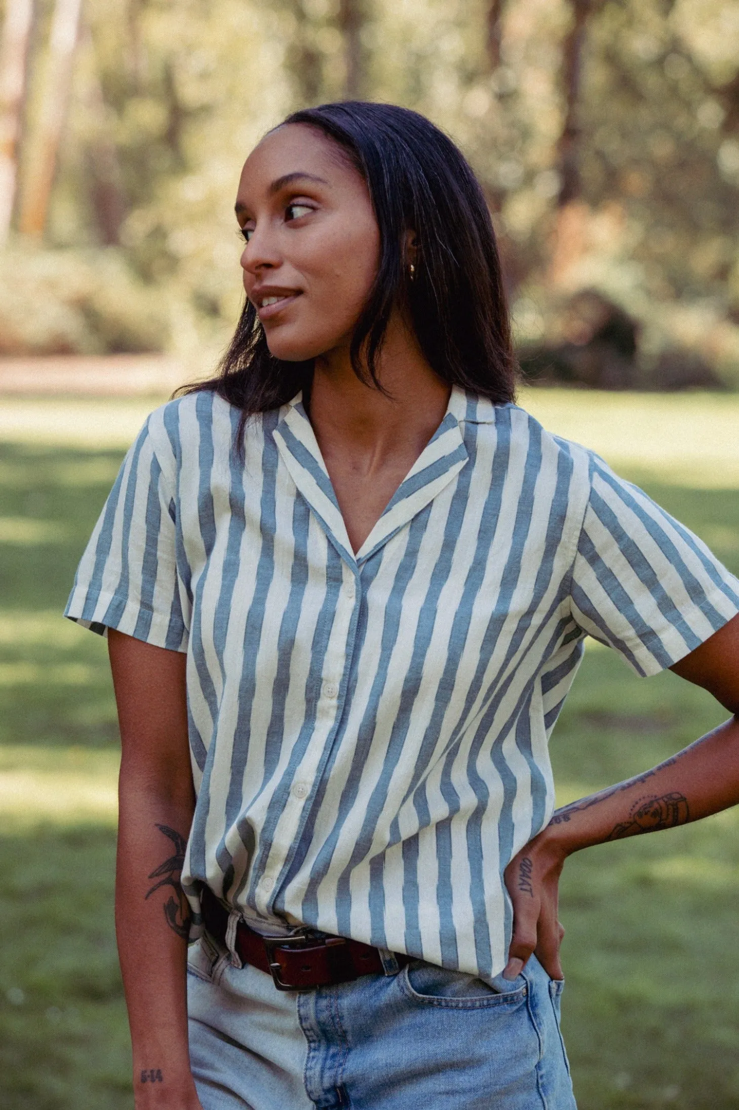 Wren Shirt / Beach Stripe sold by Bridge & Burn product image thumbnail 4