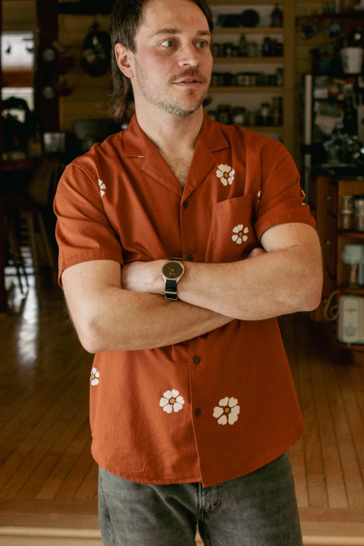 Collins Slim Shirt / Redstone Bloom sold by Bridge & Burn product image thumbnail 3