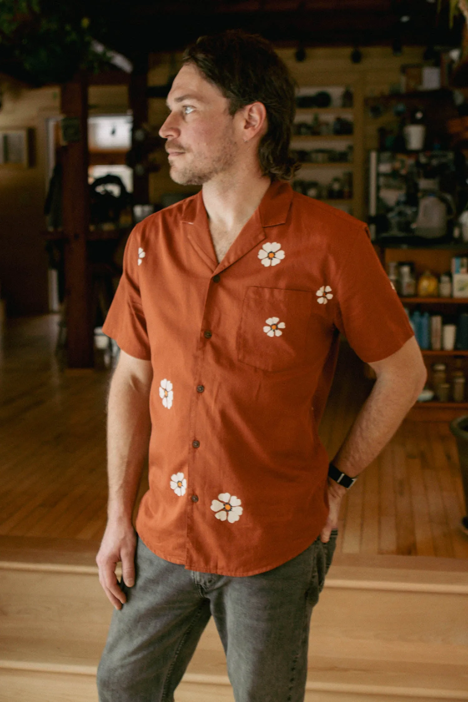 Collins Slim Shirt / Redstone Bloom sold by Bridge & Burn product image thumbnail 2