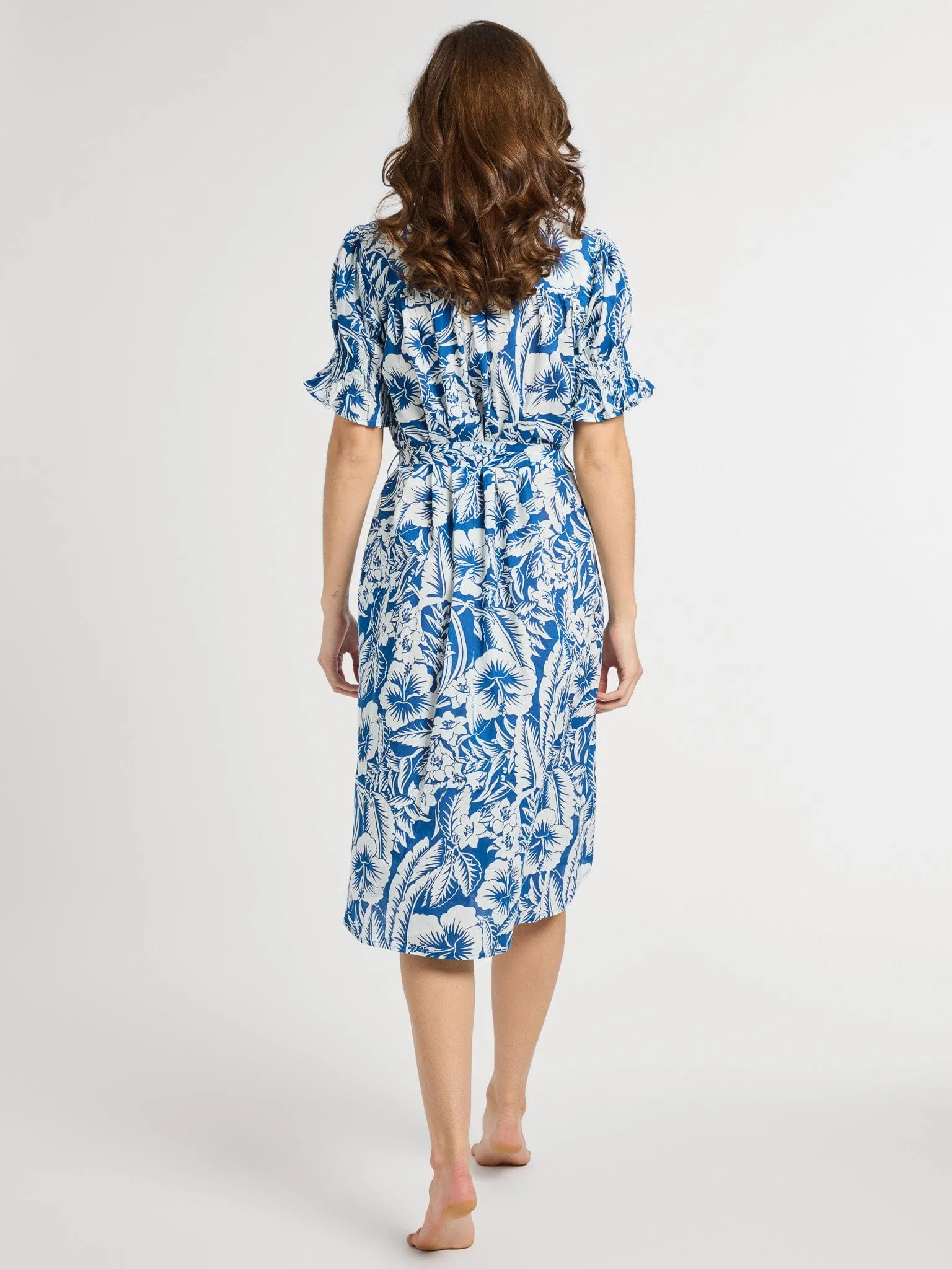 Vera Dress in Blue Hibiscus sold by MILLE product image thumbnail 3