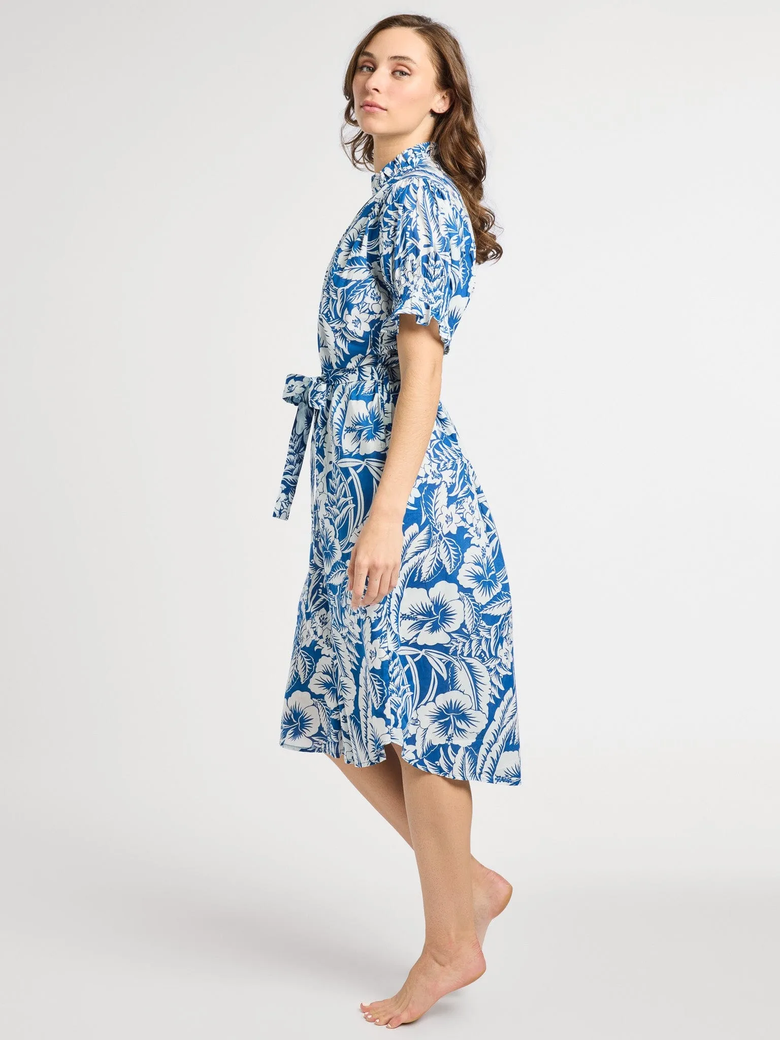 Vera Dress in Blue Hibiscus sold by MILLE product image thumbnail 2
