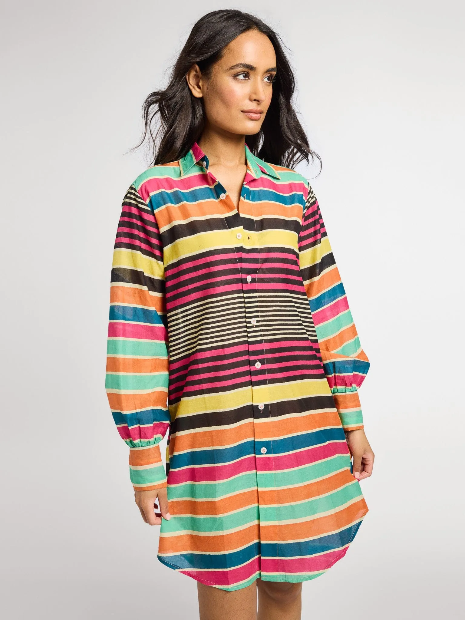 Holly Mini Dress in Ibiza Stripe sold by MILLE product image thumbnail 3