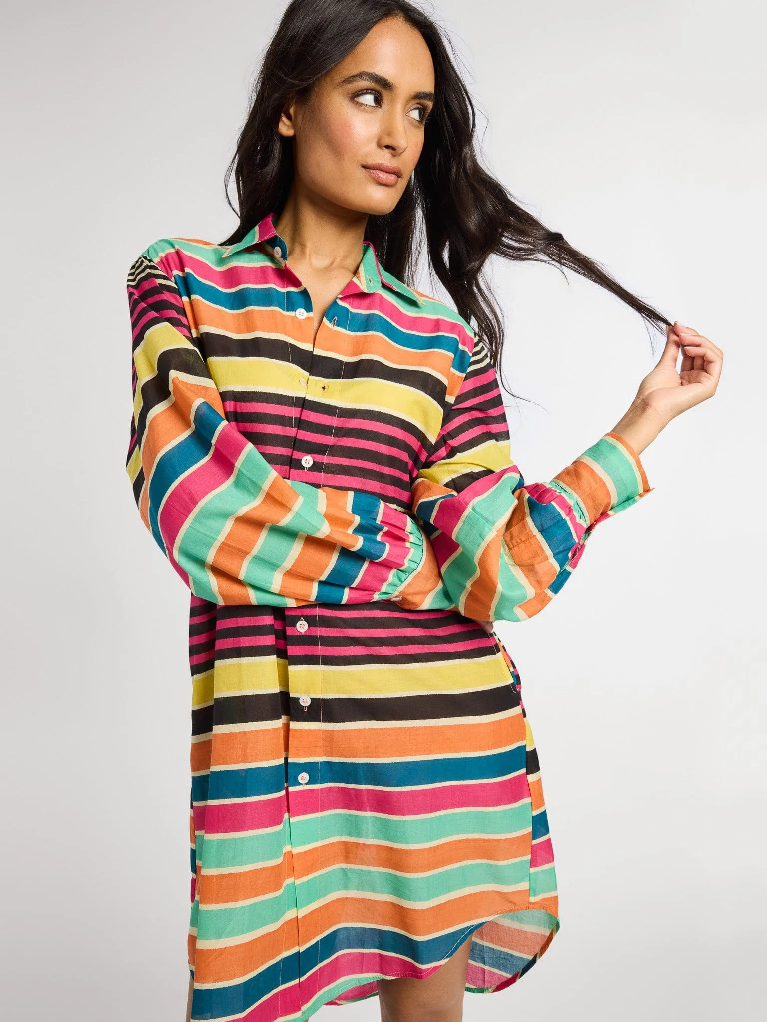 Holly Mini Dress in Ibiza Stripe sold by MILLE product image thumbnail 5