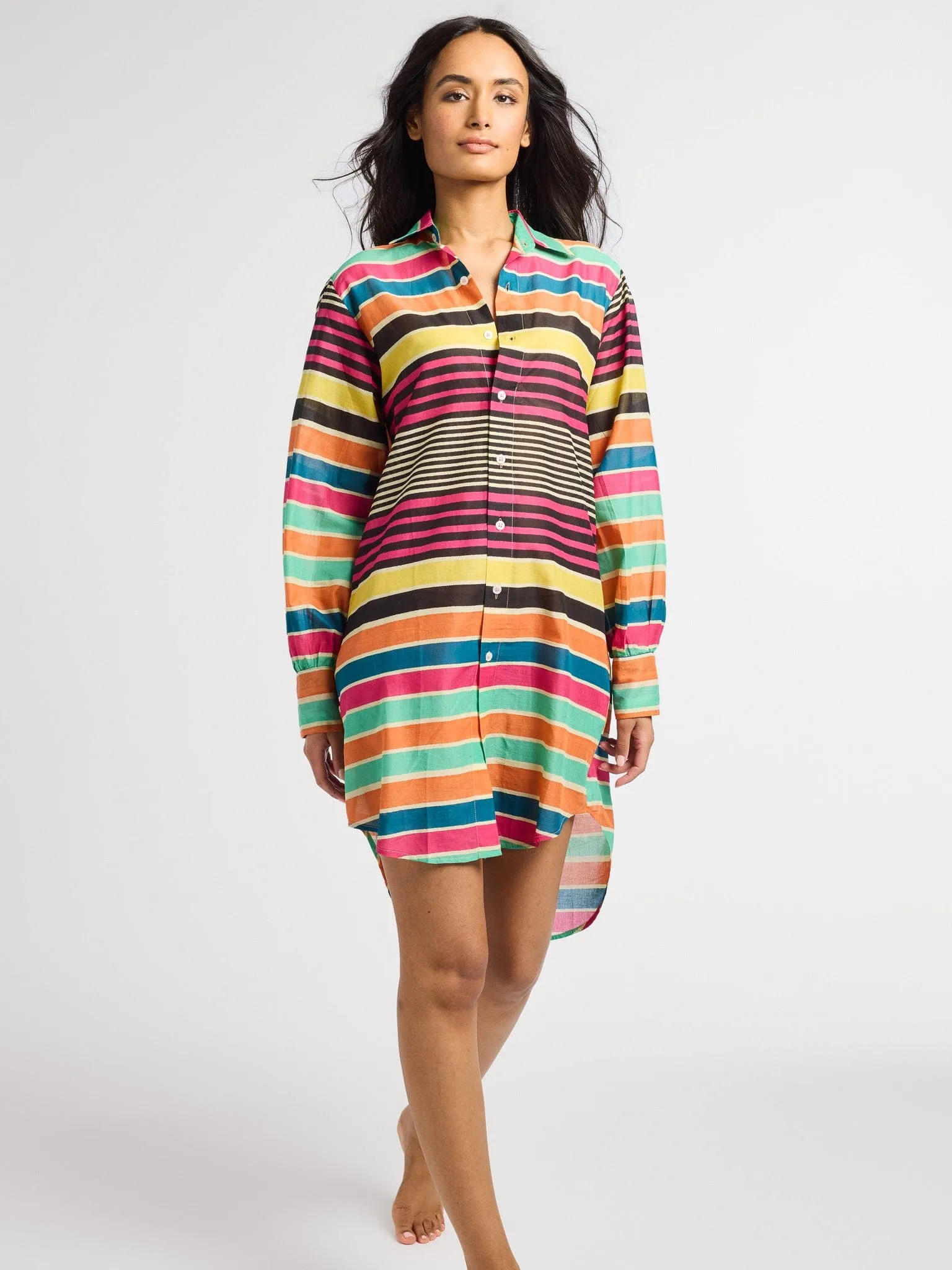Holly Mini Dress in Ibiza Stripe sold by MILLE