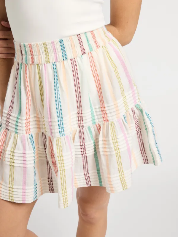 Rowan Skirt in Mallorca Stripe sold by MILLE