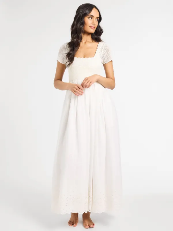 Carla Crochet Dress in White sold by MILLE