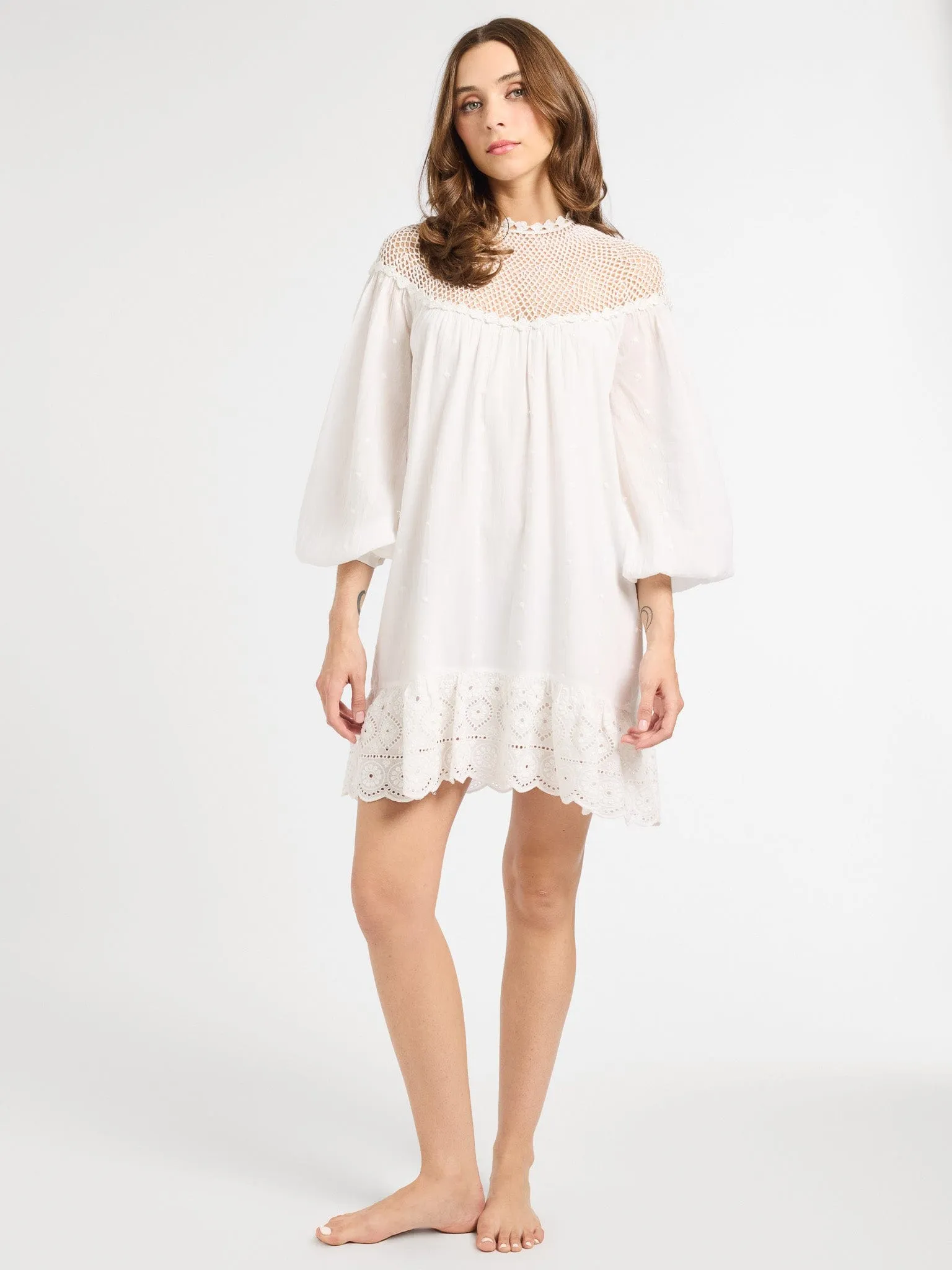 Mirella Crochet Dress in White sold by MILLE product image thumbnail 2