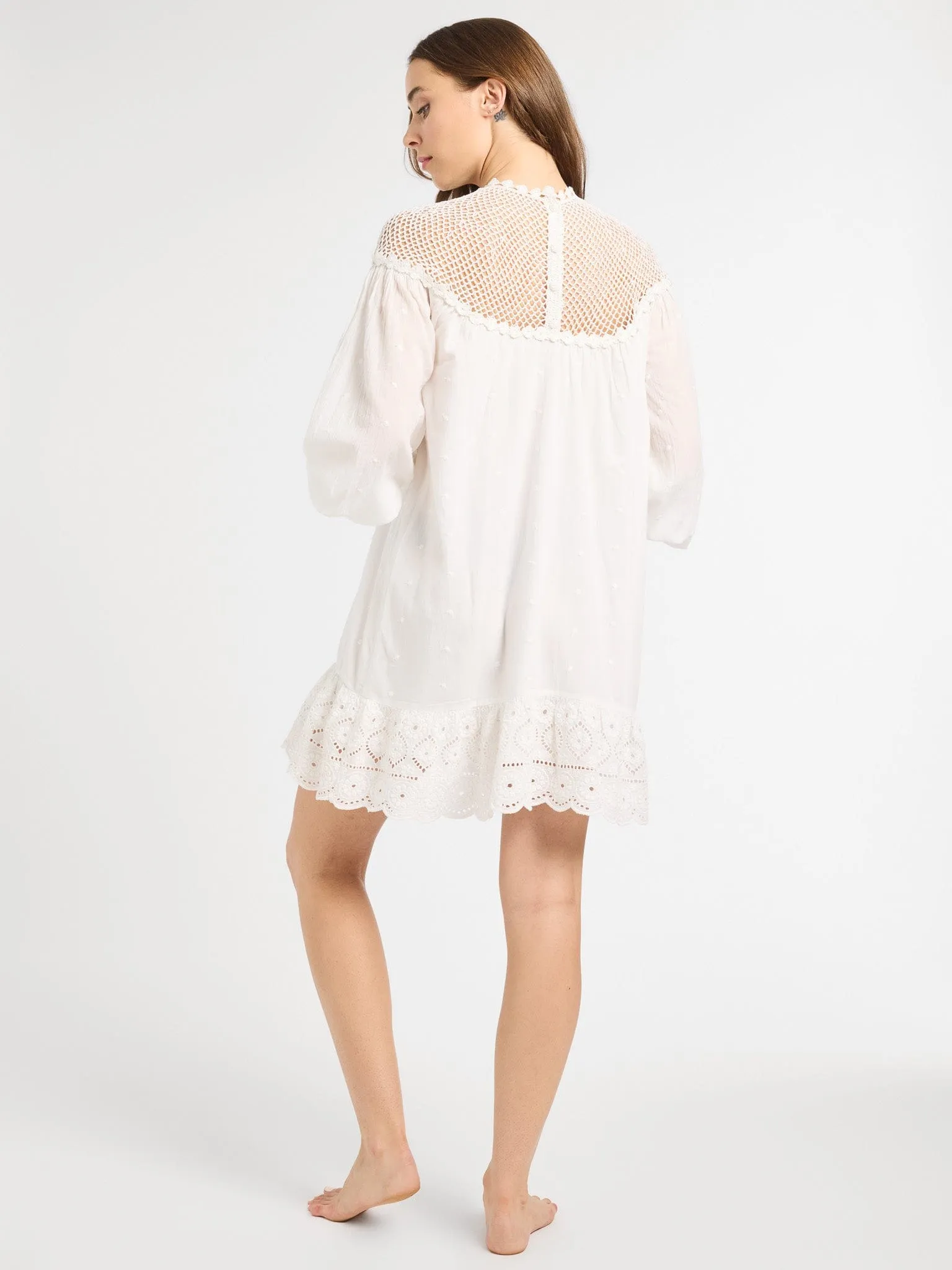 Mirella Crochet Dress in White sold by MILLE product image thumbnail 4