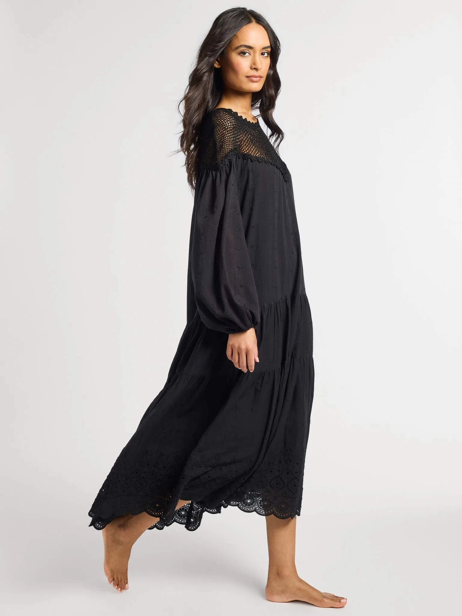 Vega Crochet Dress in Black sold by MILLE product image thumbnail 3