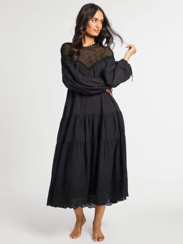 Vega Crochet Dress in Black sold by MILLE
