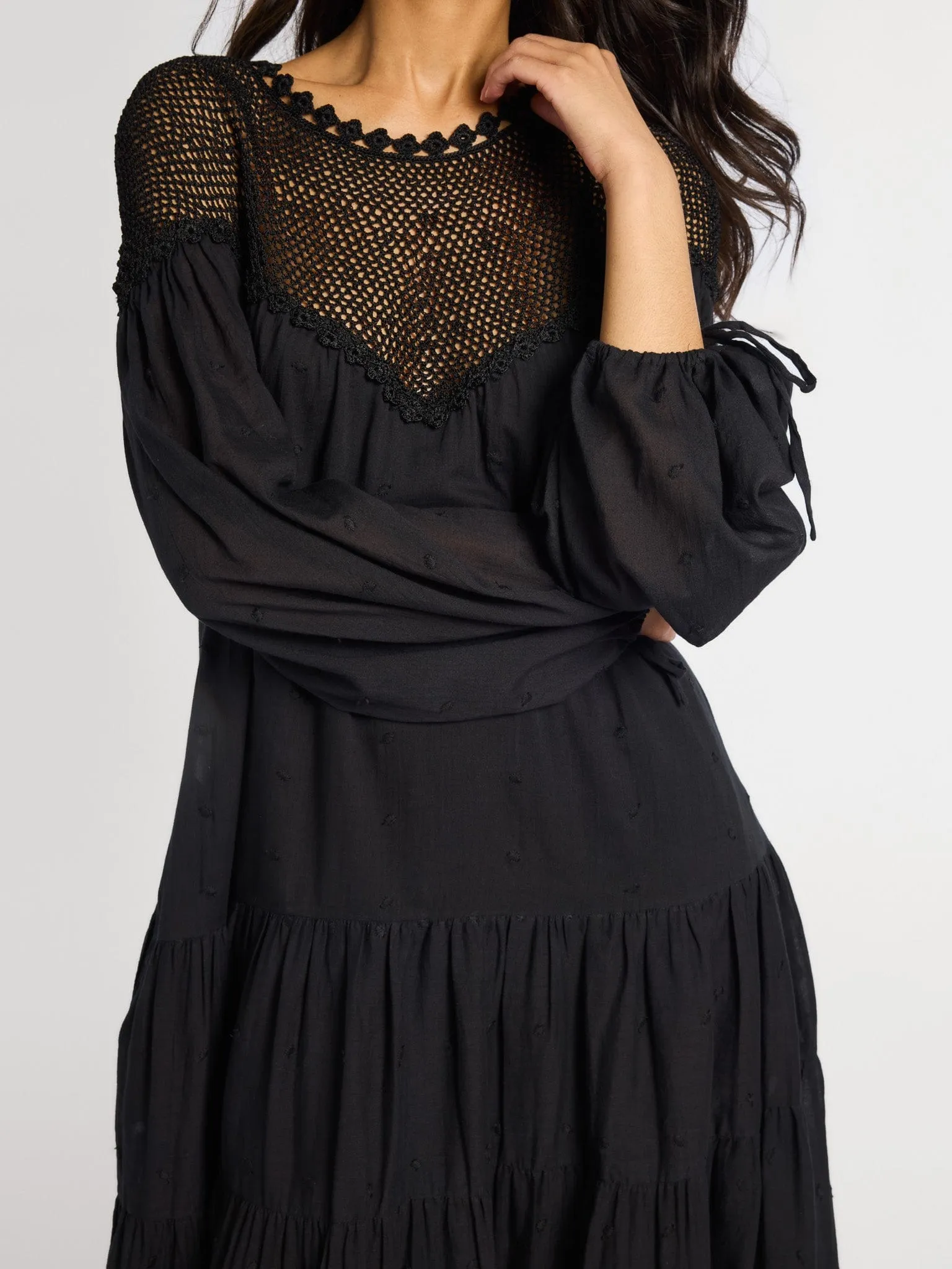 Vega Crochet Dress in Black sold by MILLE product image thumbnail 4