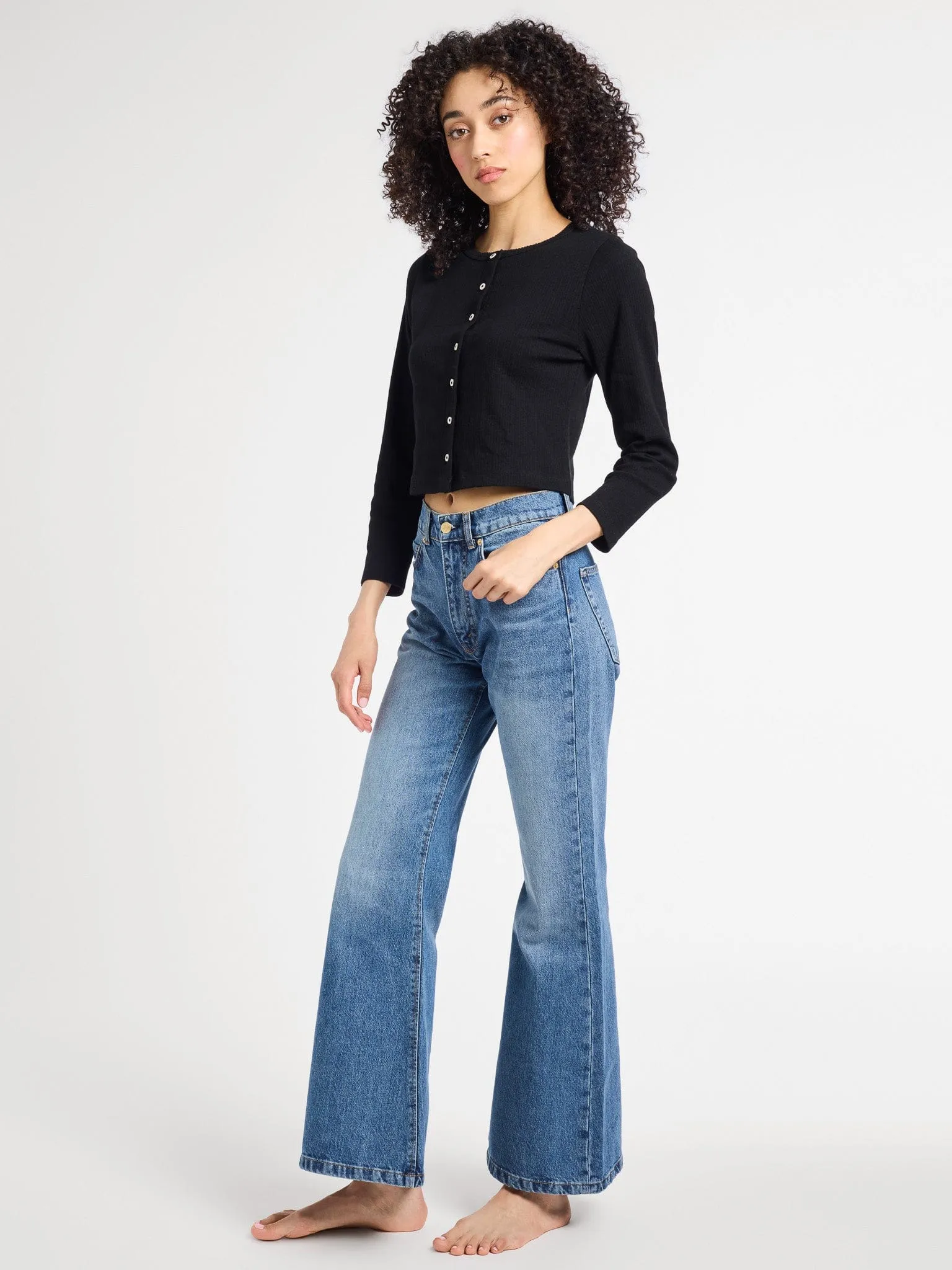 Bibi Pointelle Cardigan in Black sold by MILLE product image thumbnail 3