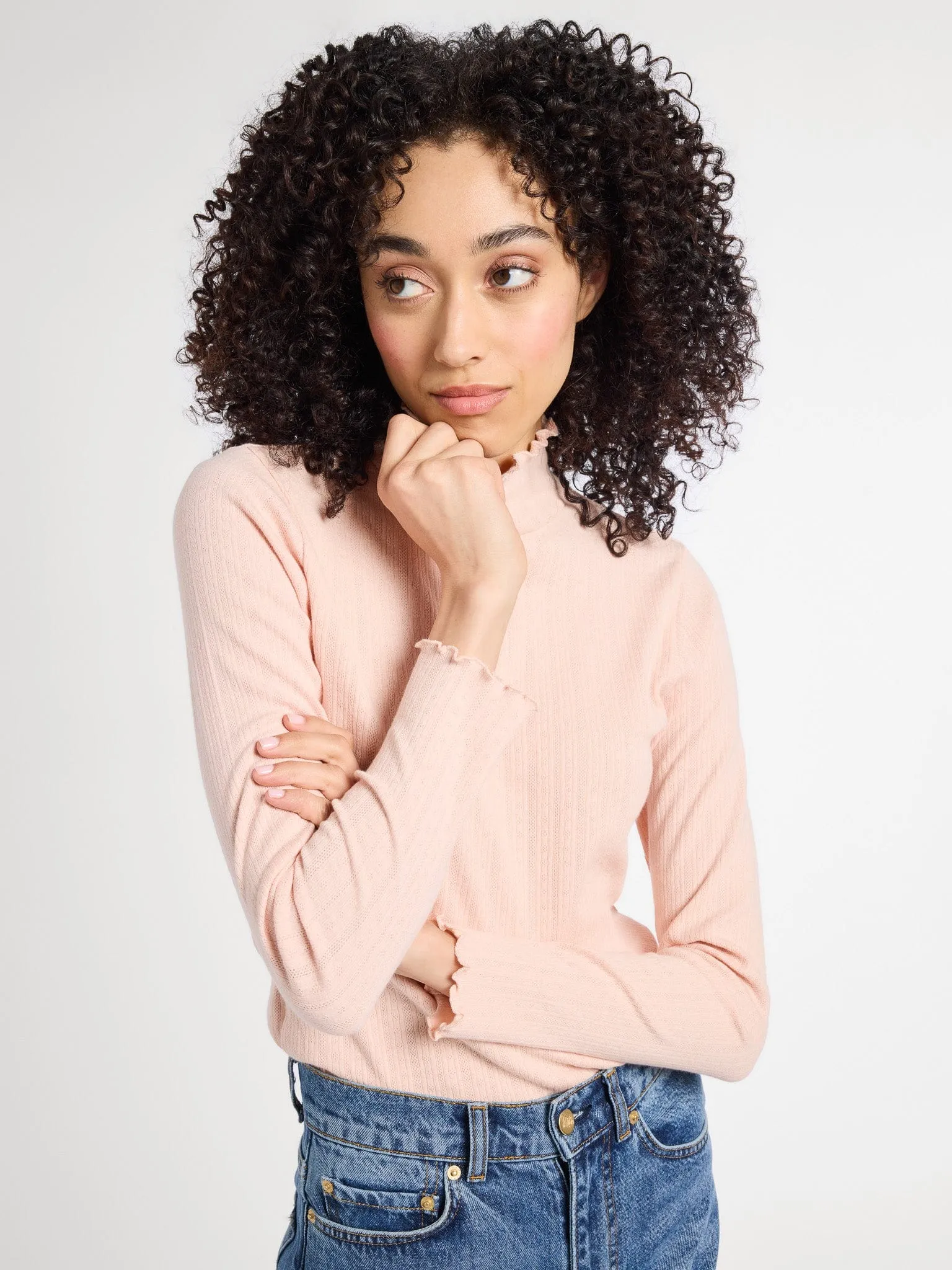 Carmela Pointelle Turtleneck in Spanish Villa sold by MILLE product image thumbnail 2