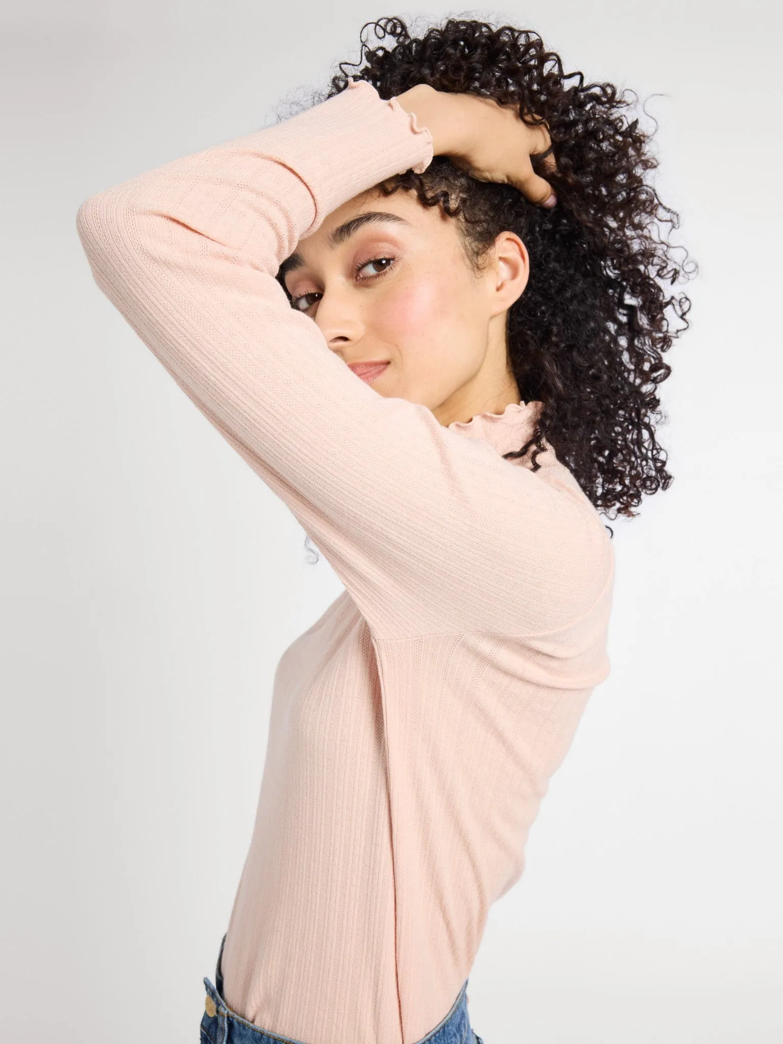 Carmela Pointelle Turtleneck in Spanish Villa sold by MILLE product image thumbnail 3